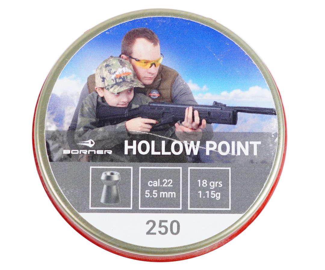 Пули пневматические Borner Hollow Point 5,5 мм, 1,15 г (250 штук)