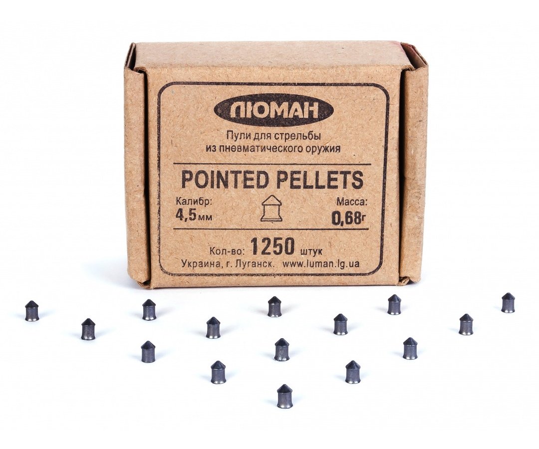 Пули пневматические «Люман» Pointed pellets 4,5 мм, 0,68 г (1250 штук)