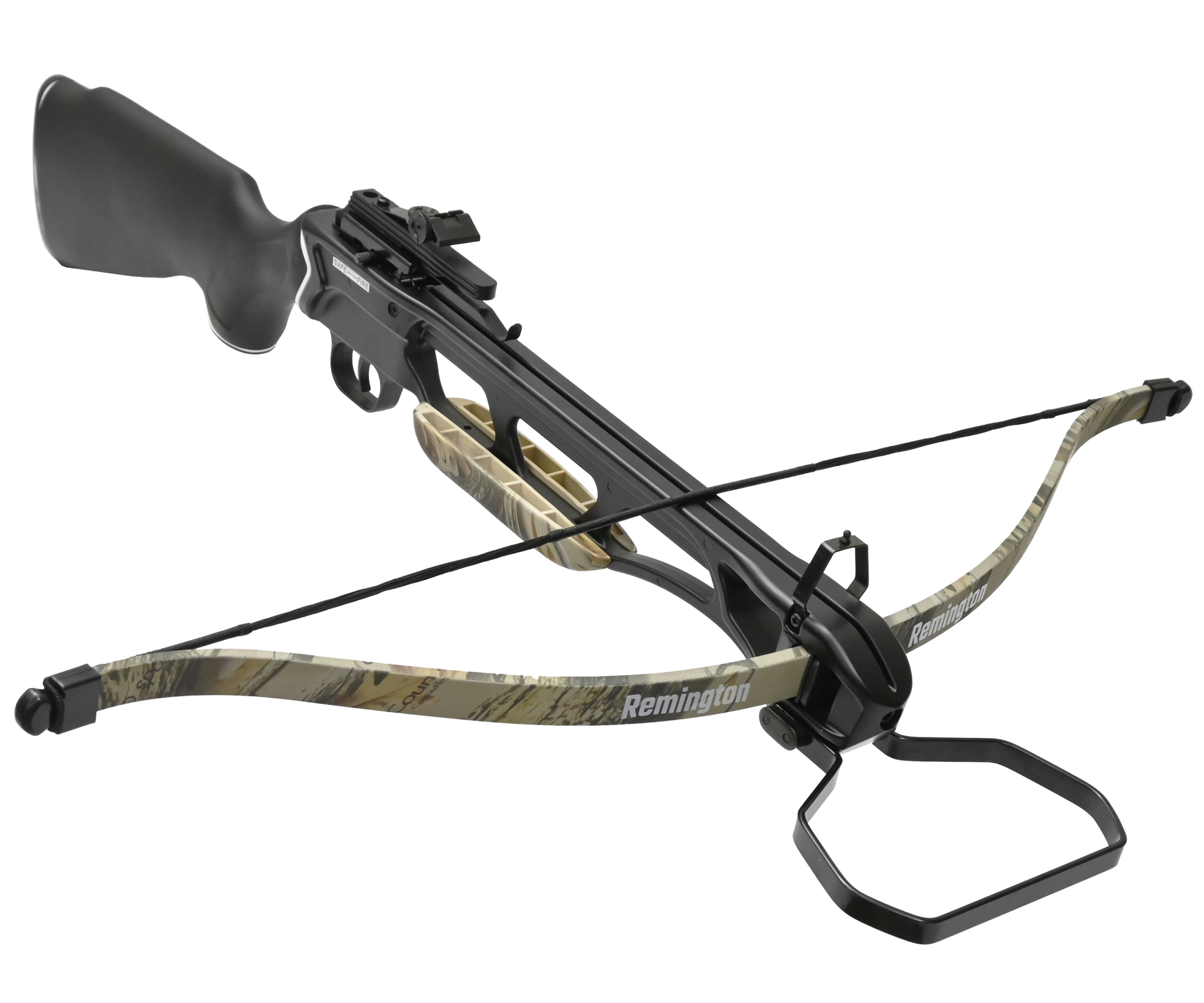 Рекурсивный арбалет Remington Jaeger (камуфляж God Camo, плечи, тетива, стремя, крепеж, 2 стрелы, законцовки)