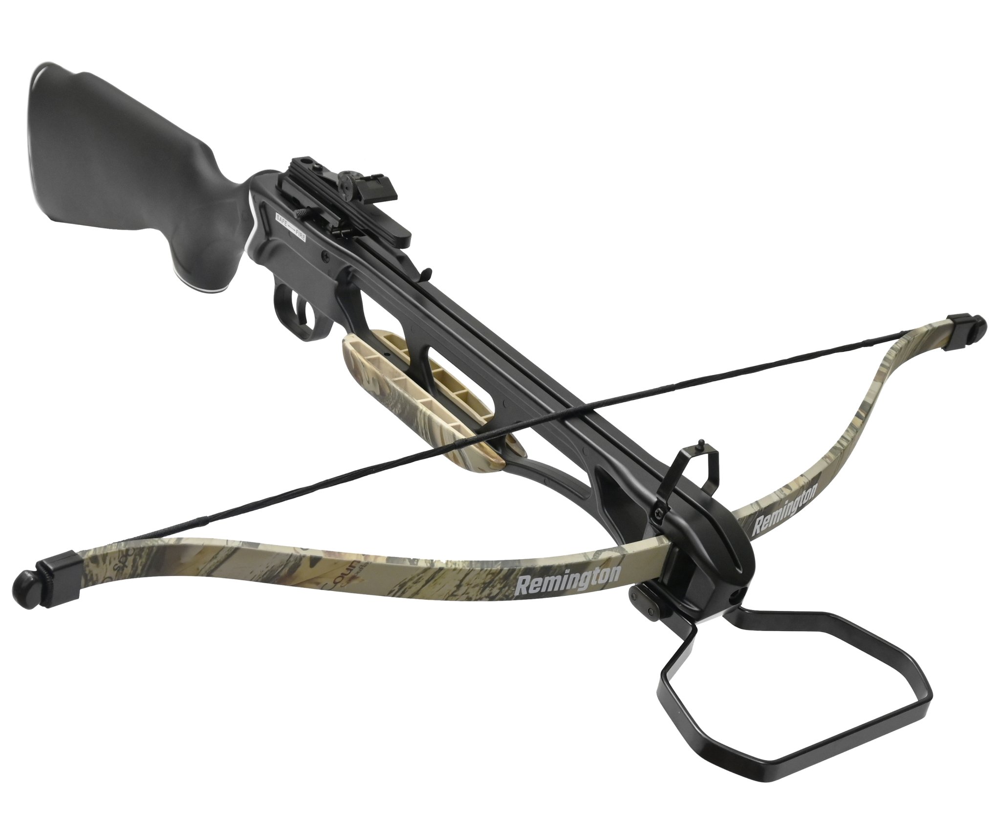 Рекурсивный арбалет Remington Jaeger (камуфляж God Camo, плечи, тетива, стремя, крепеж, 2 стрелы, законцовки)