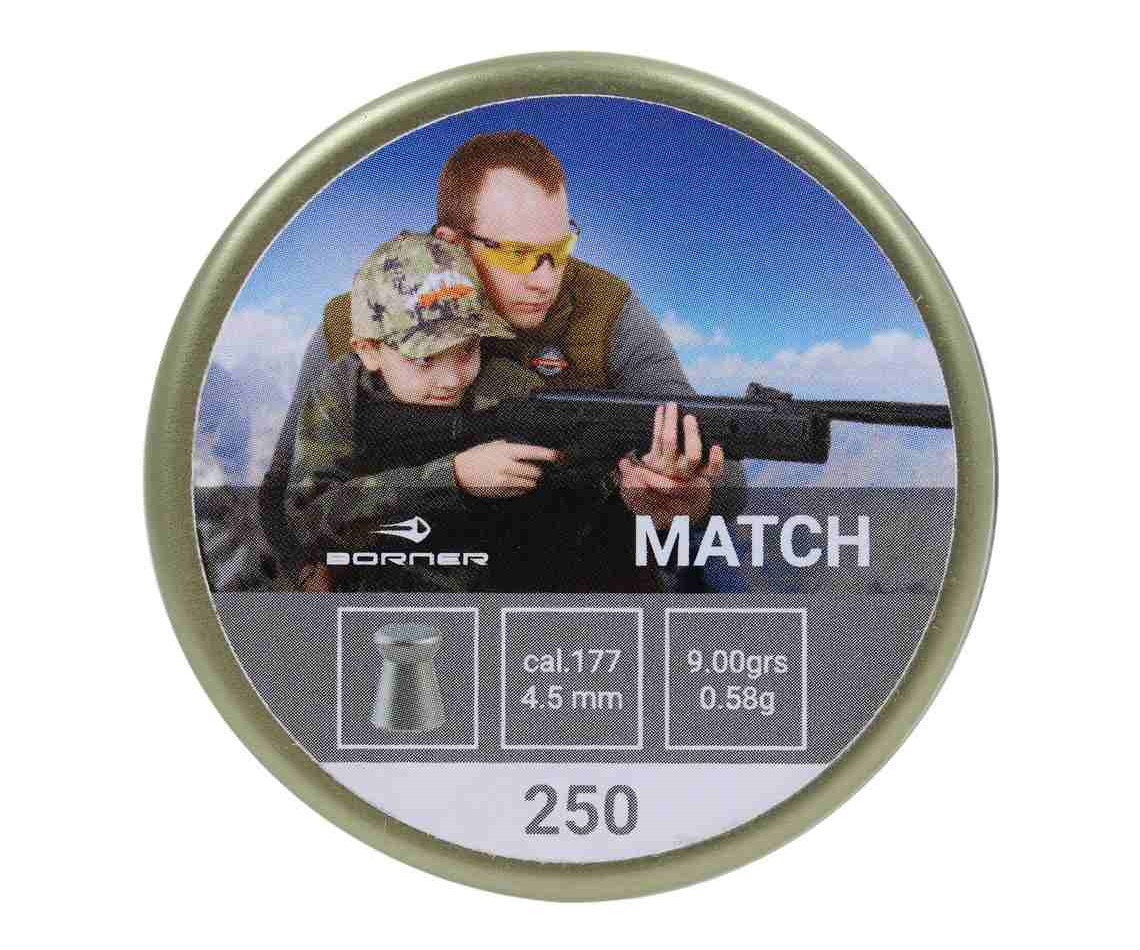 Пули пневматические Borner Match 4,5 мм, 0,58 г (250 штук)