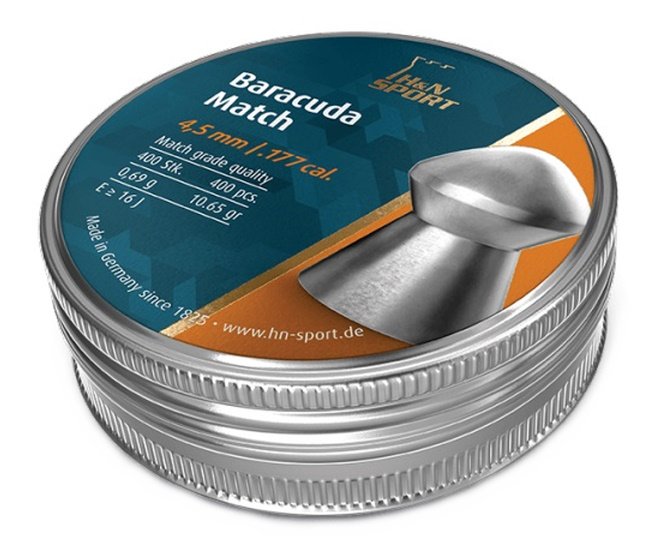 Пули пневматические H&N Baracuda Match 4,5 мм, 0,69 г (400 штук)