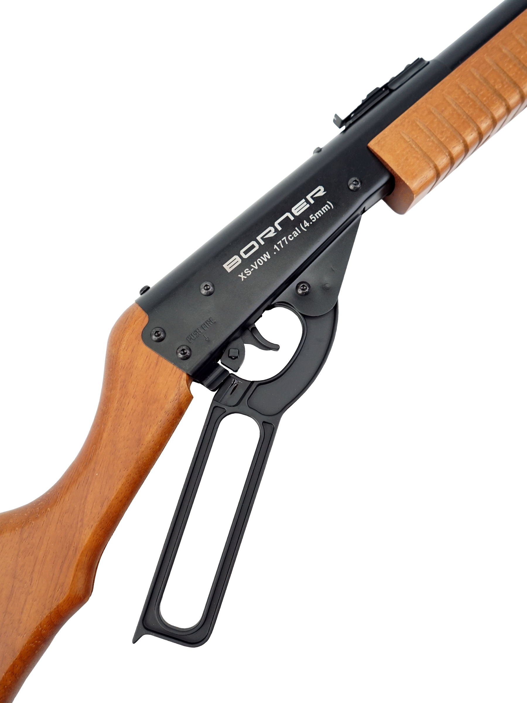 Винтовка пневматическая Borner Lever Action ( скоба Генри, дерево, XS-V0W02, 3 Дж ) 4.5 мм