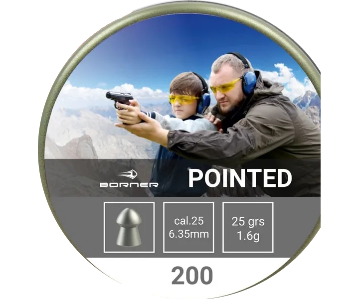 Пули пневматические Borner Pointed 6,35 мм, 1,6 г (200 штук)