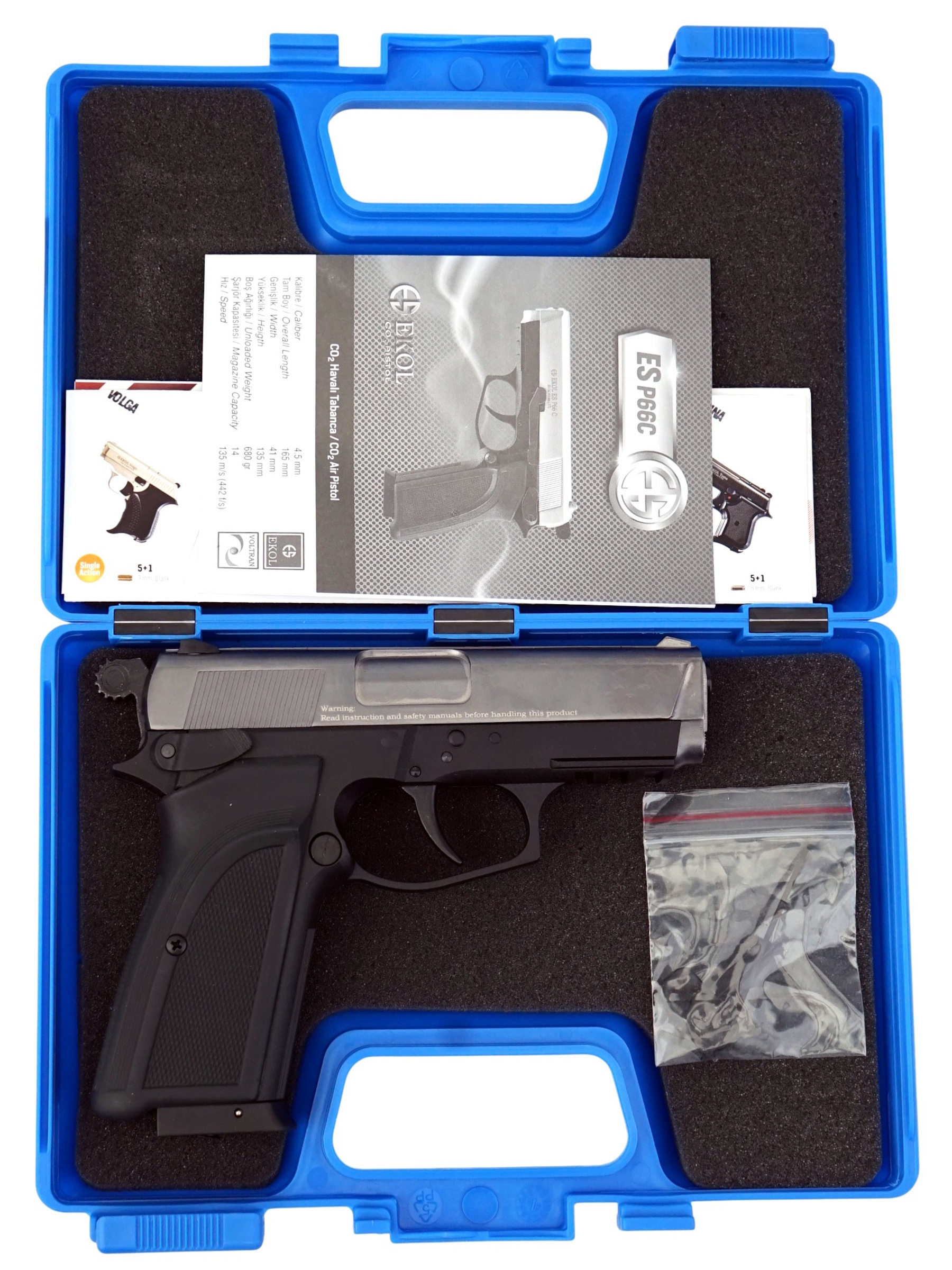 Пистолет пневм. EKOL ES P66 C Black, (металл) кал. 4,5 мм, 3 Дж