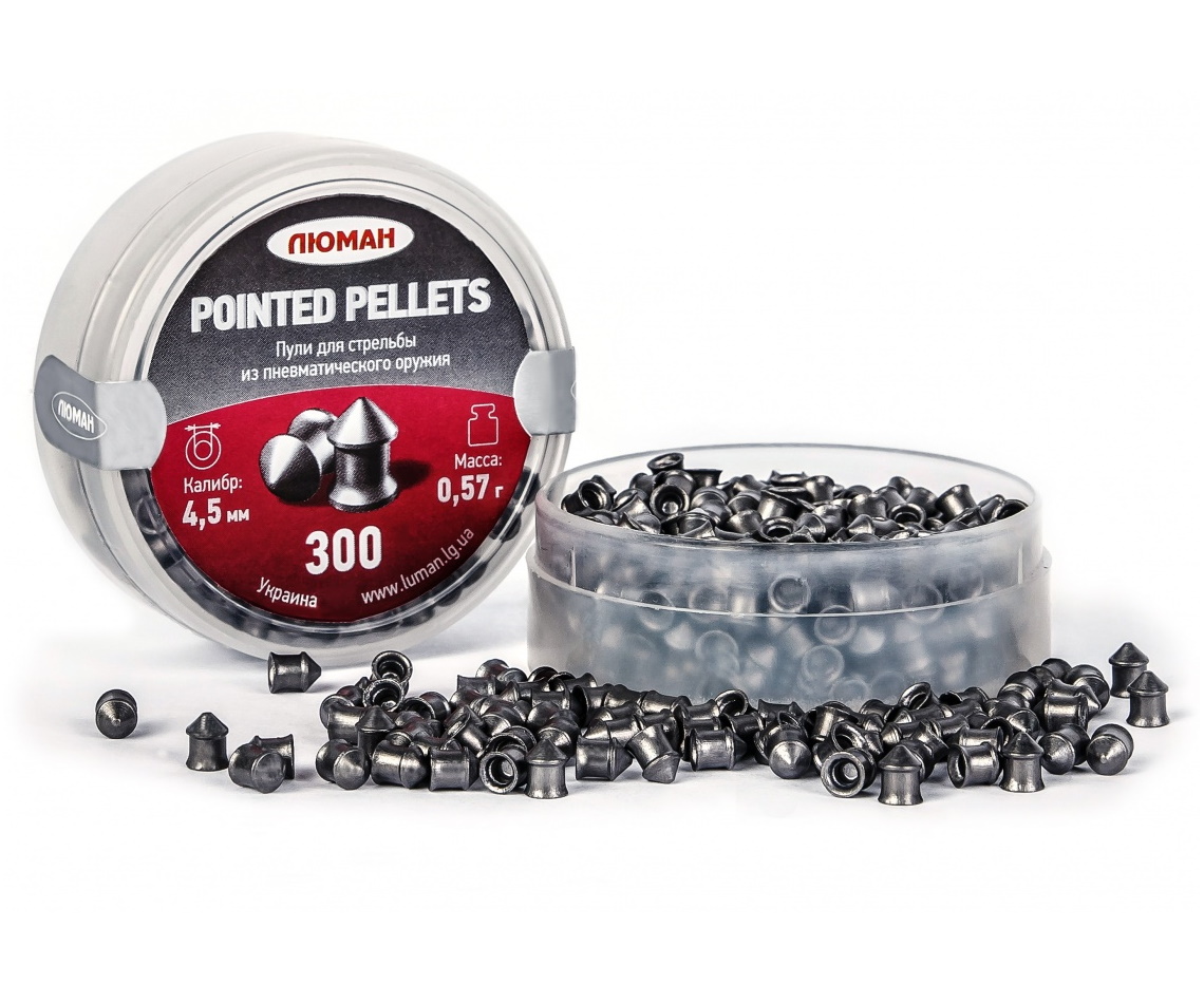 Пули пневматические «Люман» Pointed pellets 4,5 мм, 0,57 г (300 штук)