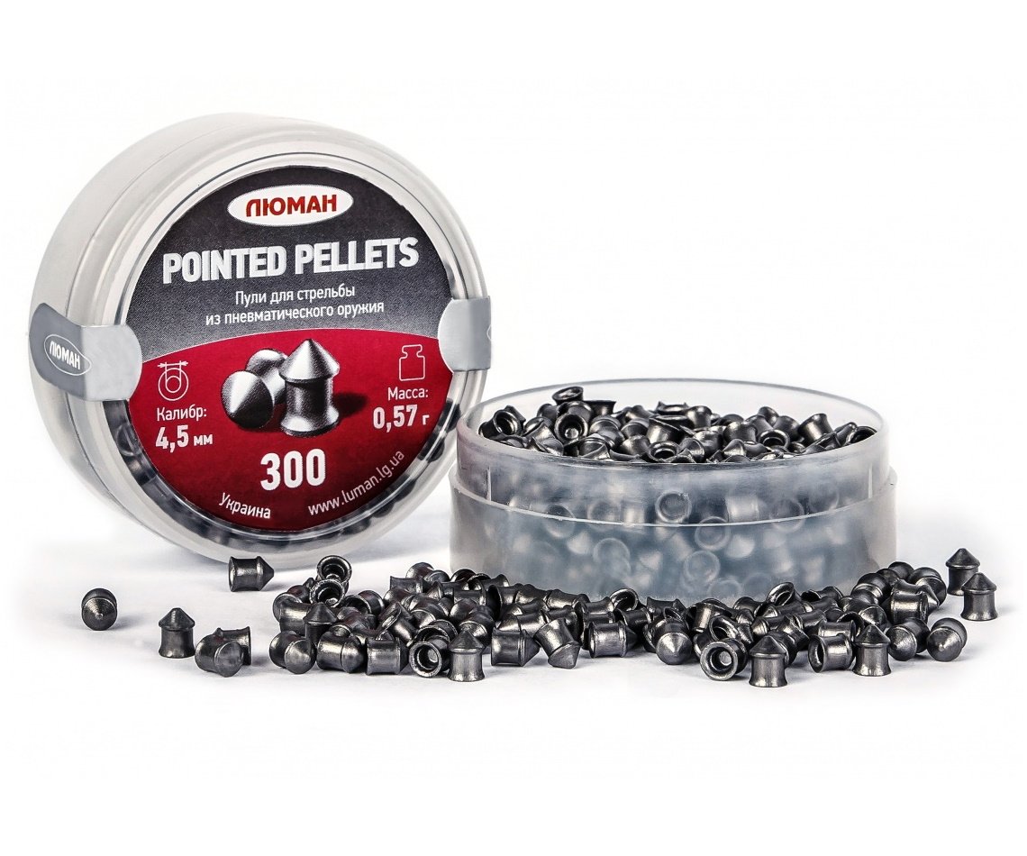 Пули пневматические «Люман» Pointed pellets 4,5 мм, 0,57 г (300 штук)