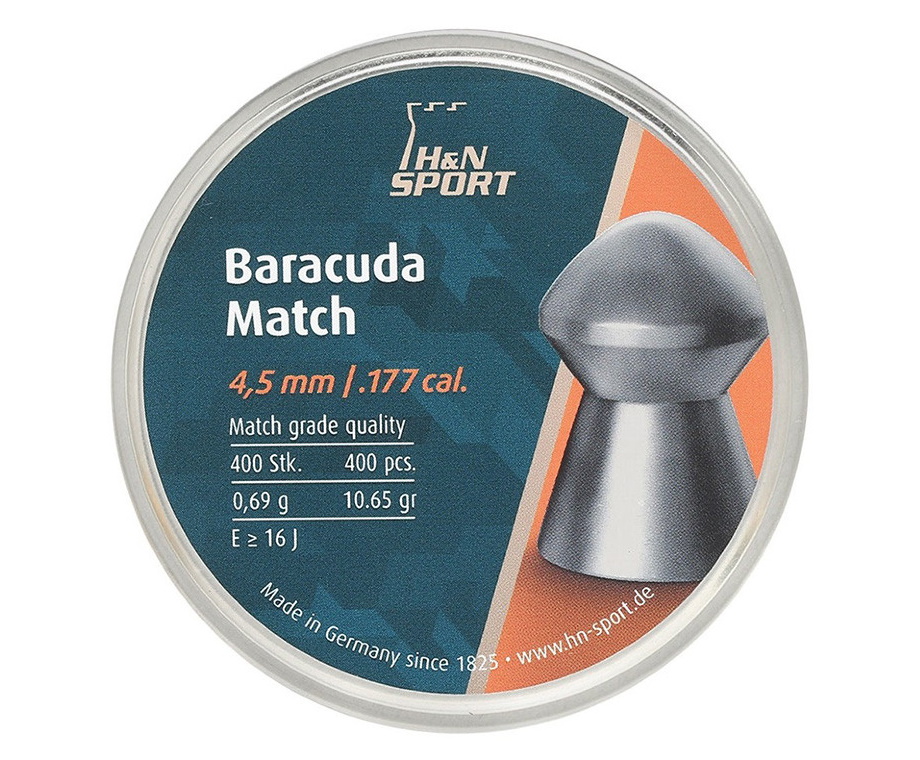 Пули пневматические H&N Baracuda Match 4,5 мм, 0,69 г (400 штук)