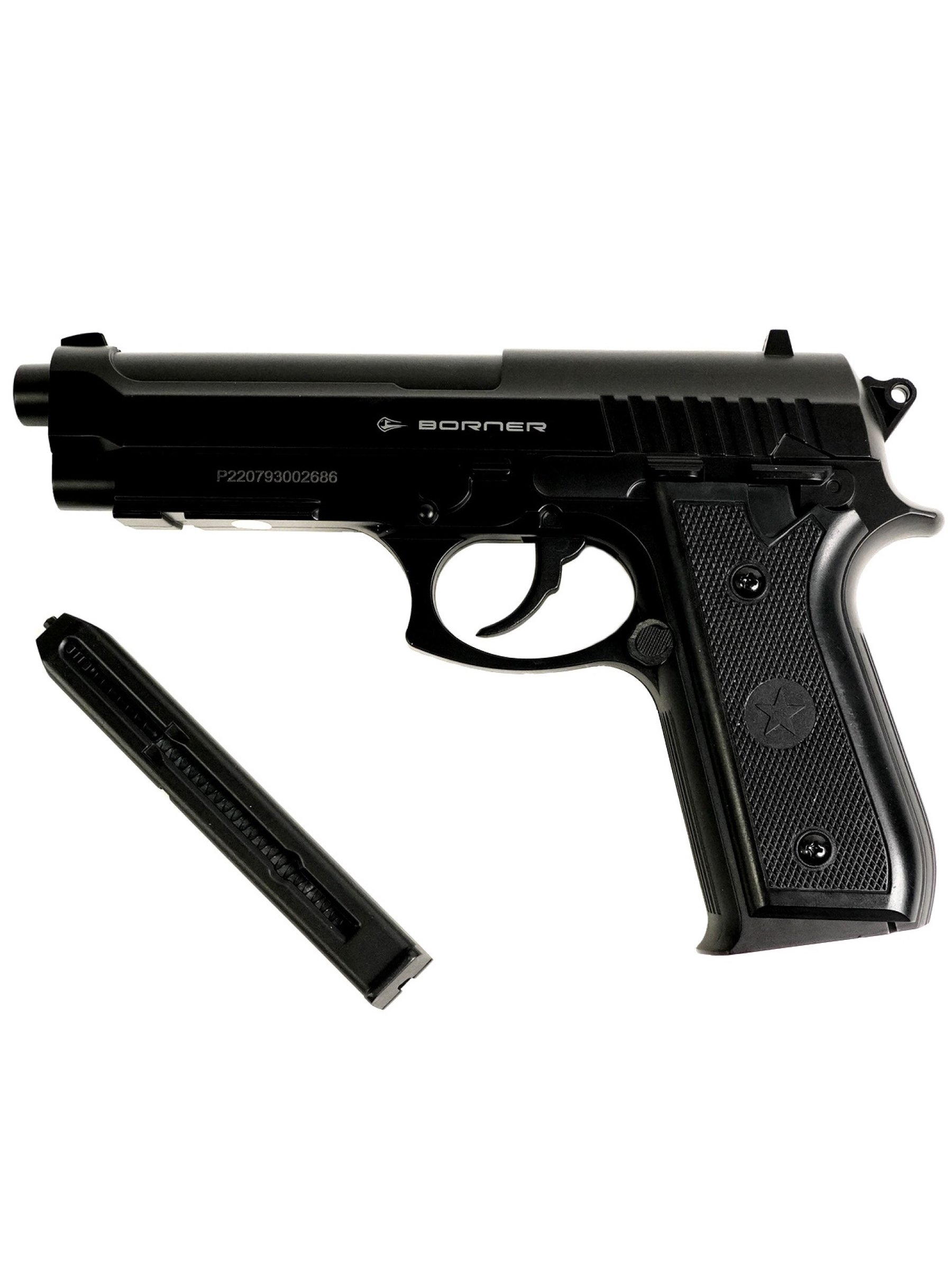 Пневматический пистолет Borner 92 (Beretta) пластик