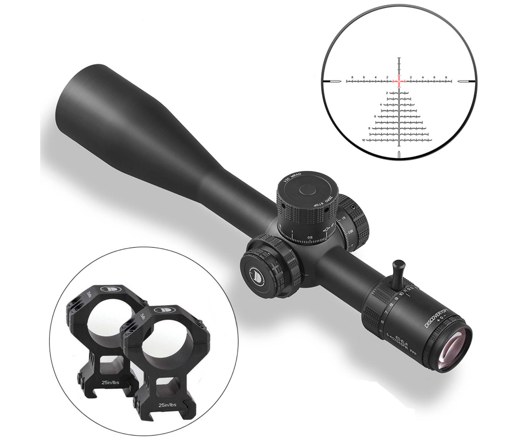 Оптический прицел Discovery ED-ELR 5-40x56SFIR, 35 мм, подсветка, на Weaver