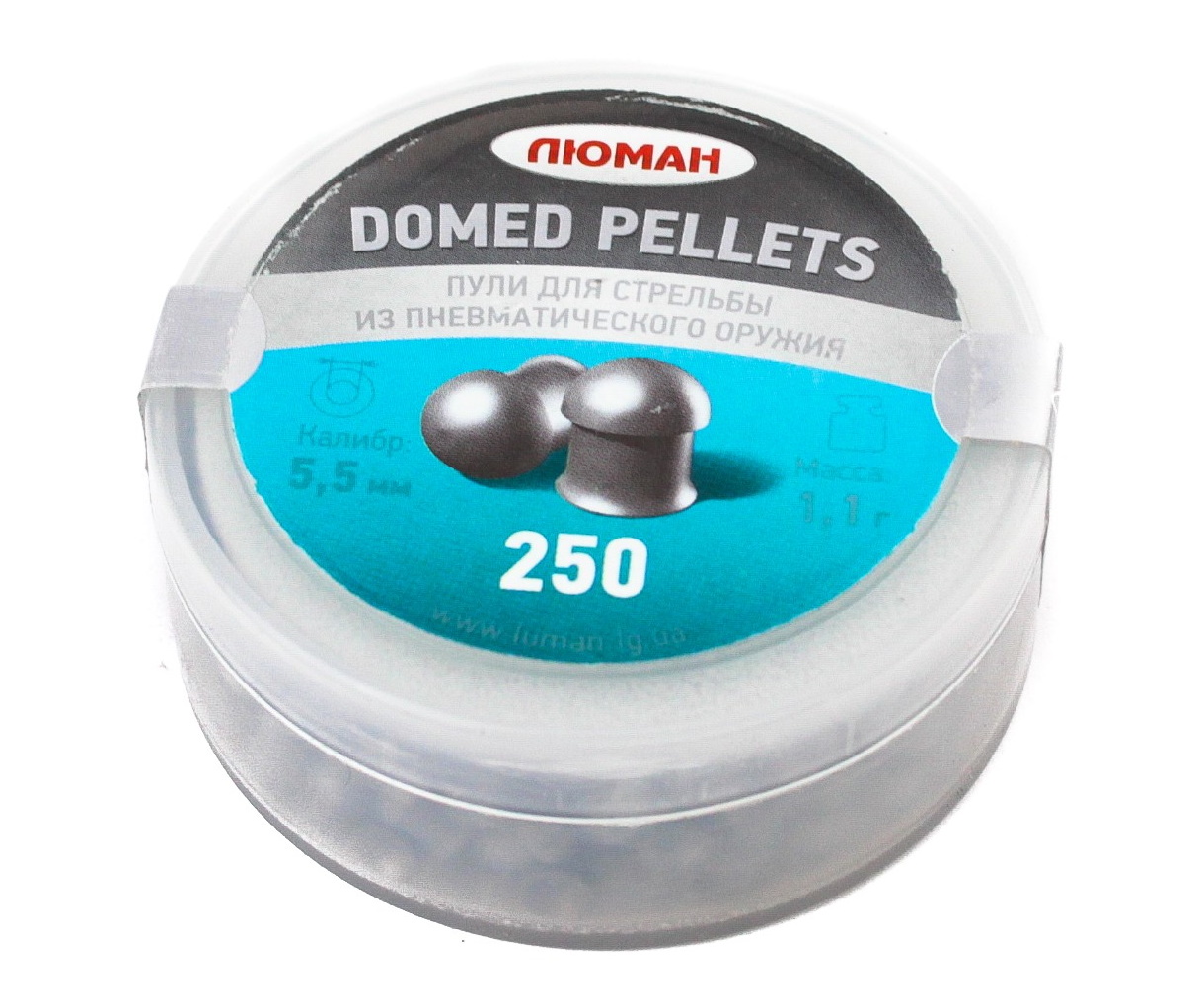 Пули пневматические «Люман» Domed pellets 5,5 мм, 1,1 г (250 штук)