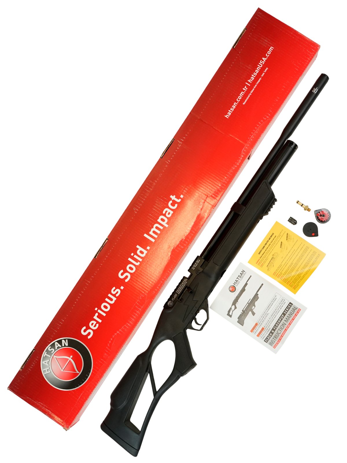 Пневматическая винтовка Hatsan Flash QE (пластик, PCP, модератор, 3 Дж) 5,5 мм