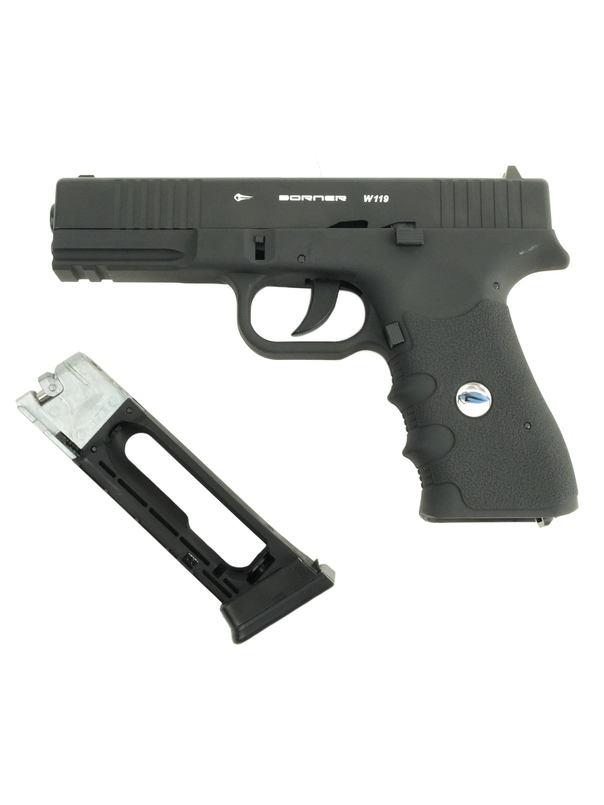 Пистолет пневм. BORNER W119 (Glock 17), кал. 4,5 мм