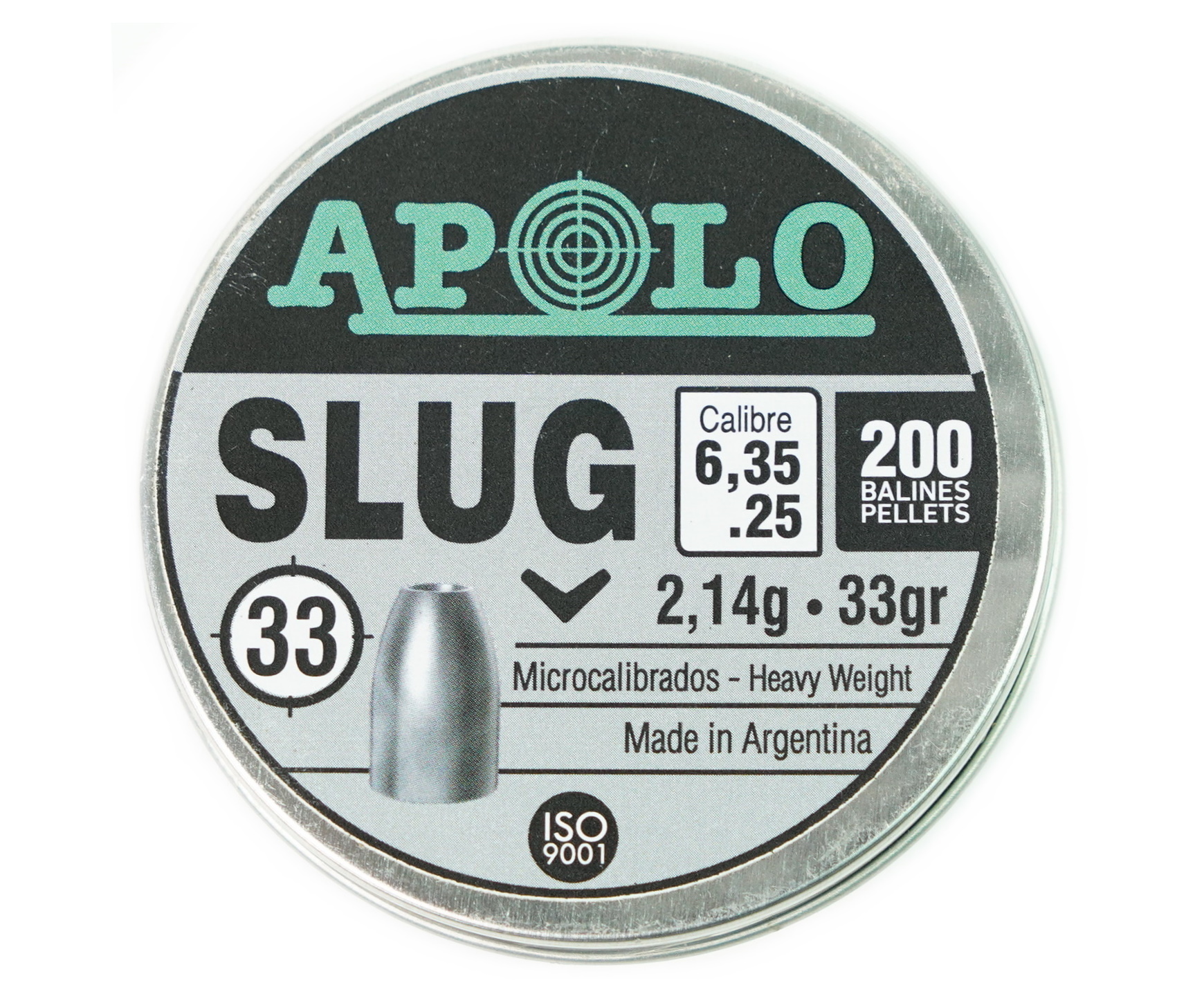 Пули пневматические Apolo Slug 6,35 мм, 2,14 г (200 штук)