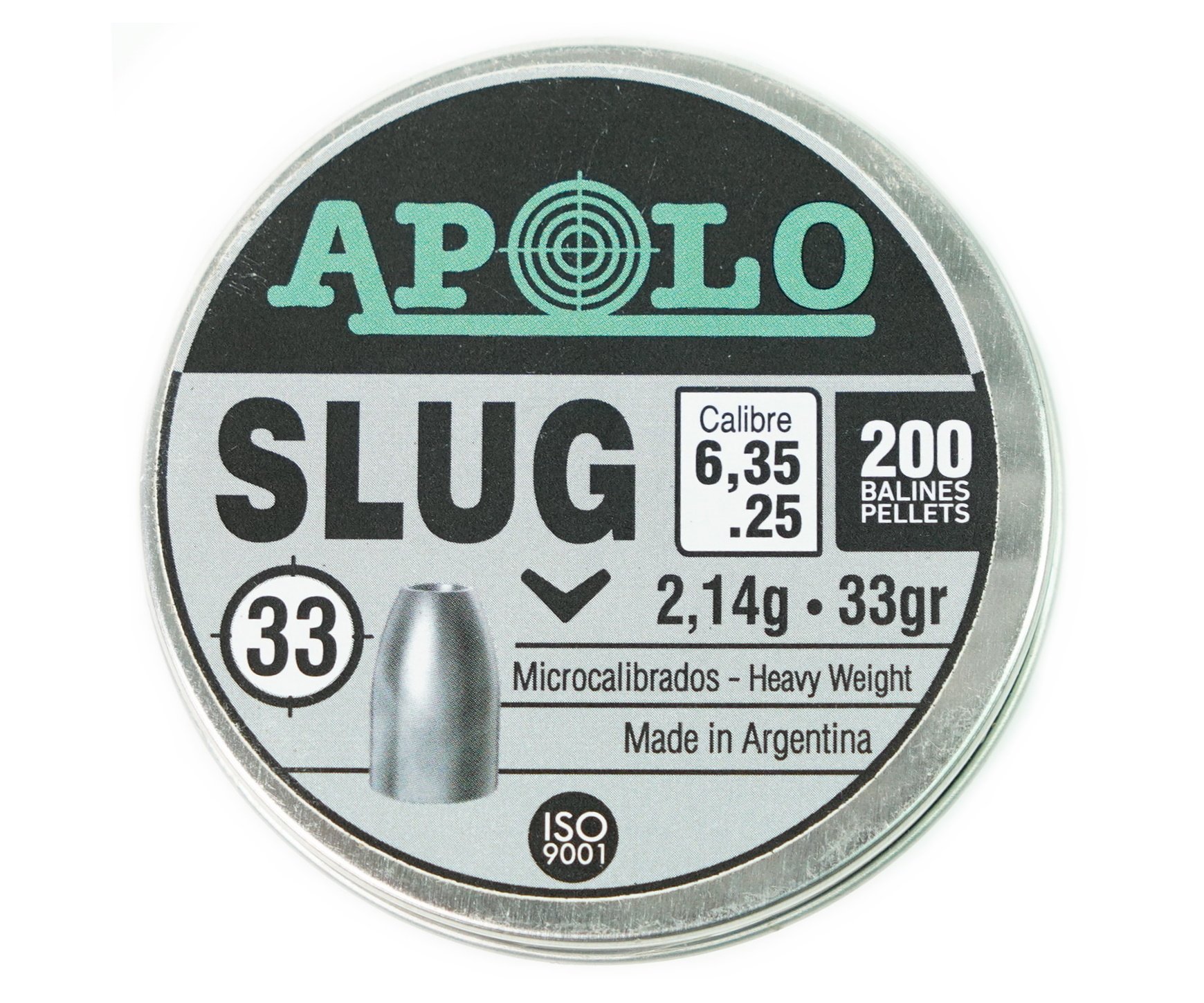 Пули пневматические Apolo Slug 6,35 мм, 2,14 г (200 штук)