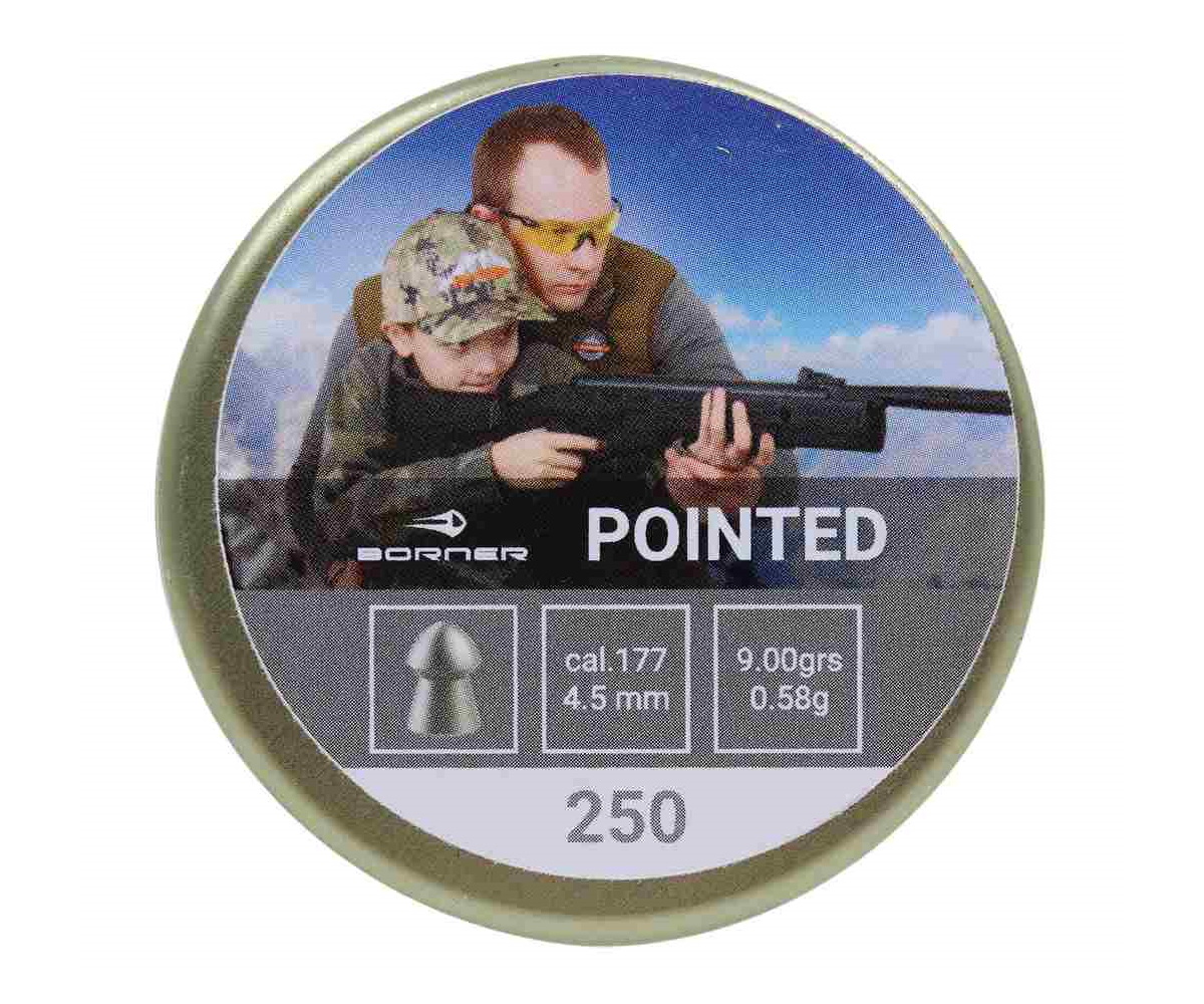 Пули пневматические Borner Pointed 4,5 мм, 0,58 г (250 штук)