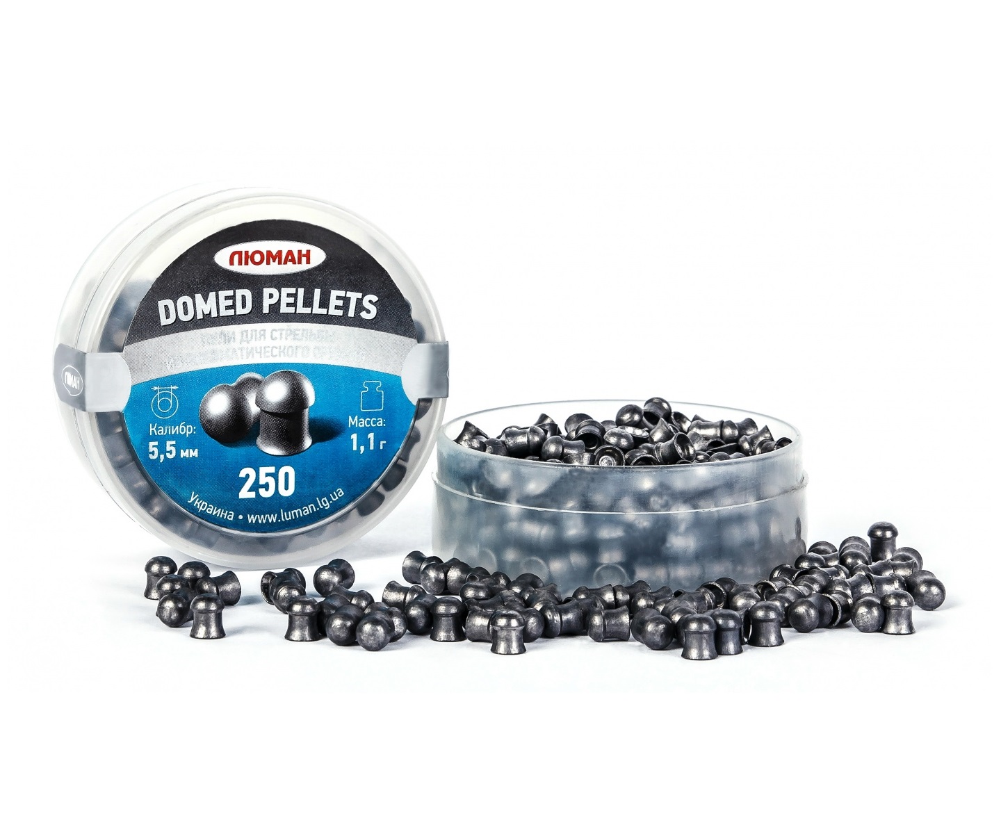 Пули пневматические «Люман» Domed pellets 5,5 мм, 1,1 г (250 штук)
