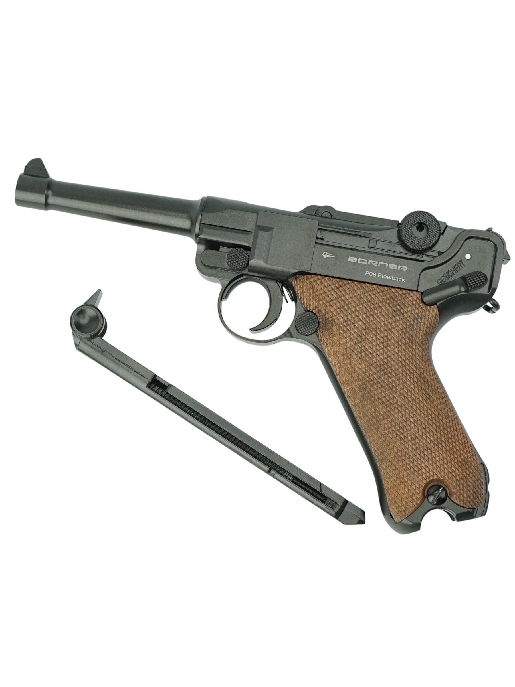 Пневматический пистолет Borner P08 Blowback (Parabellum) 4.5 мм