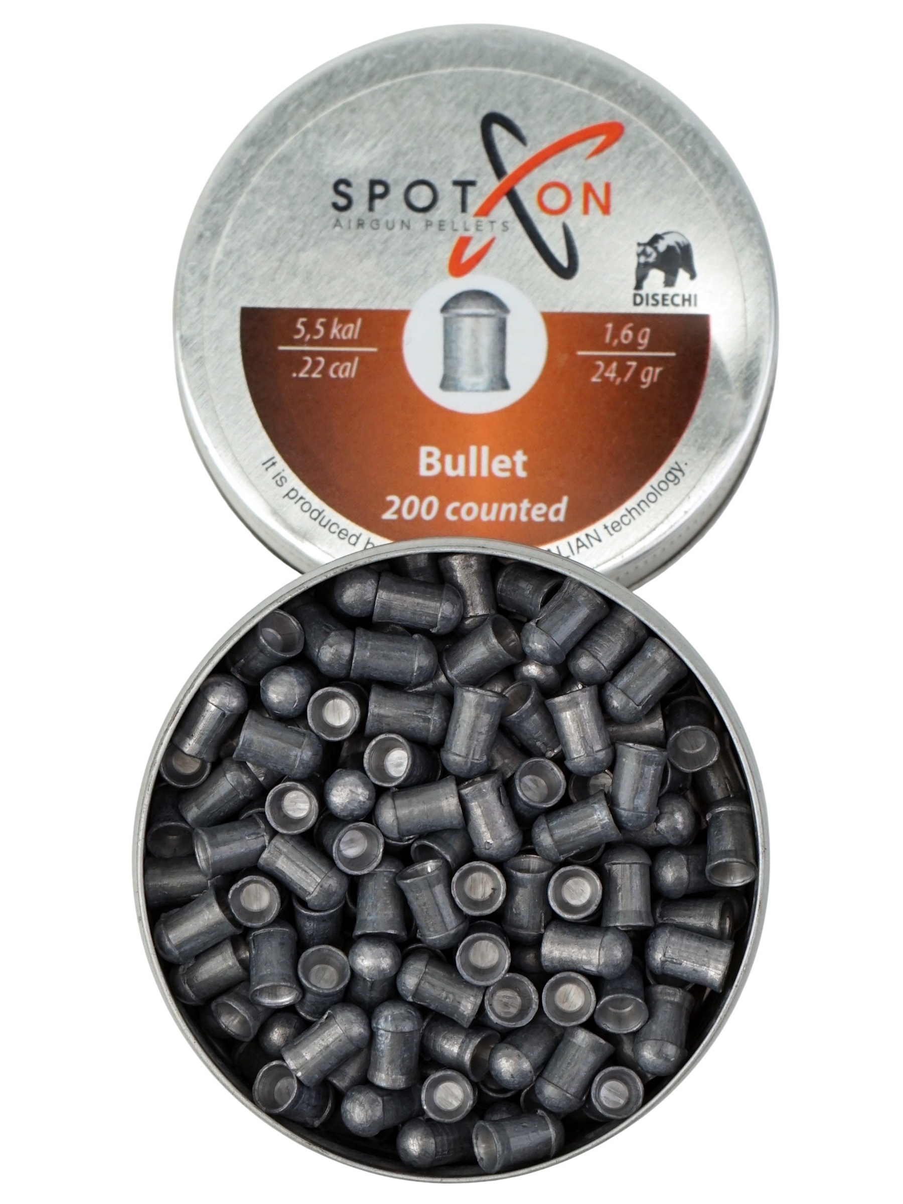 Пули пневматические SPOTON Bullet 5,5 мм, 1,6 г (200 штук)