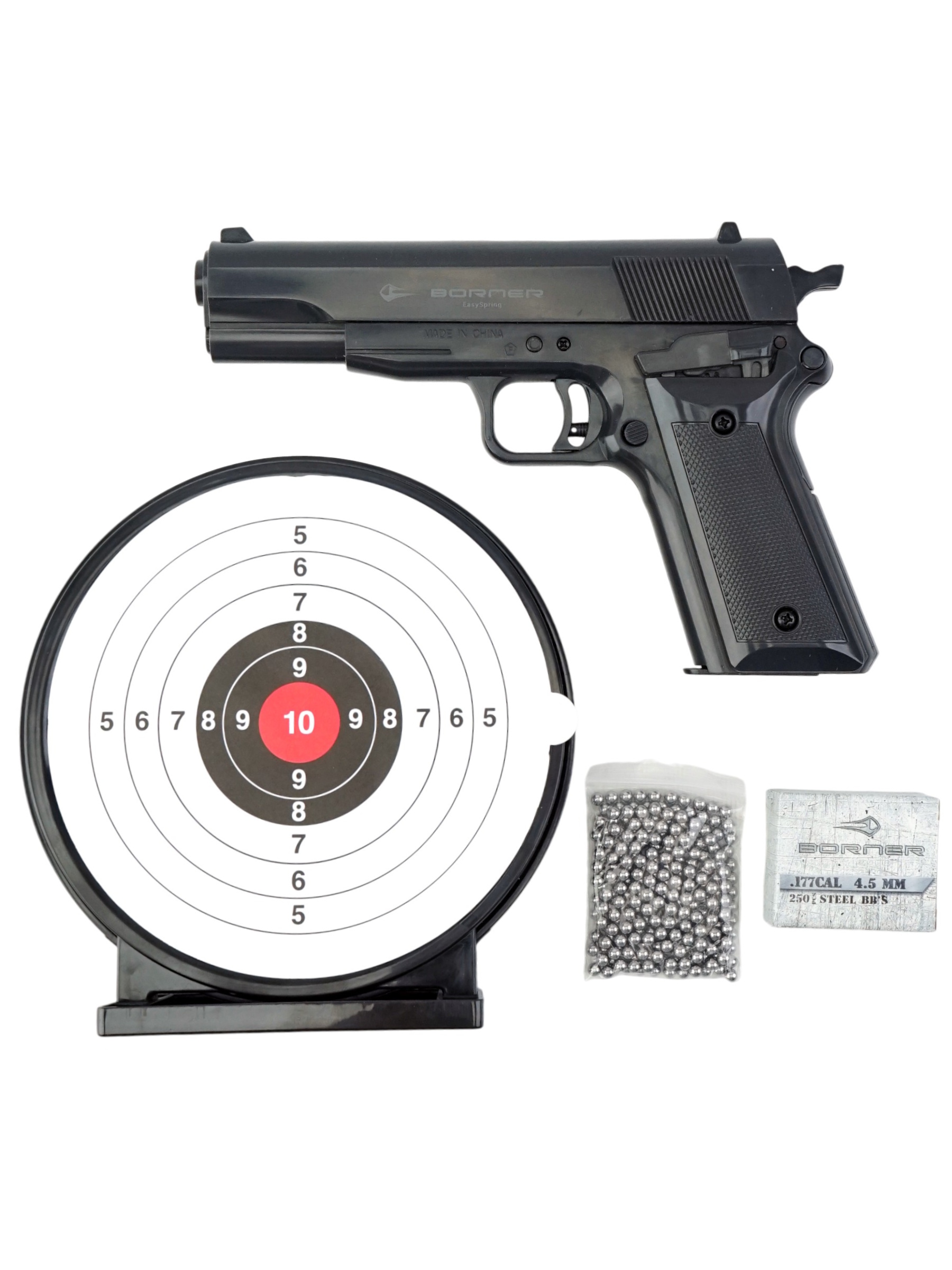 Пневматический пистолет Borner Easy Spring (Colt 1911, пластик)