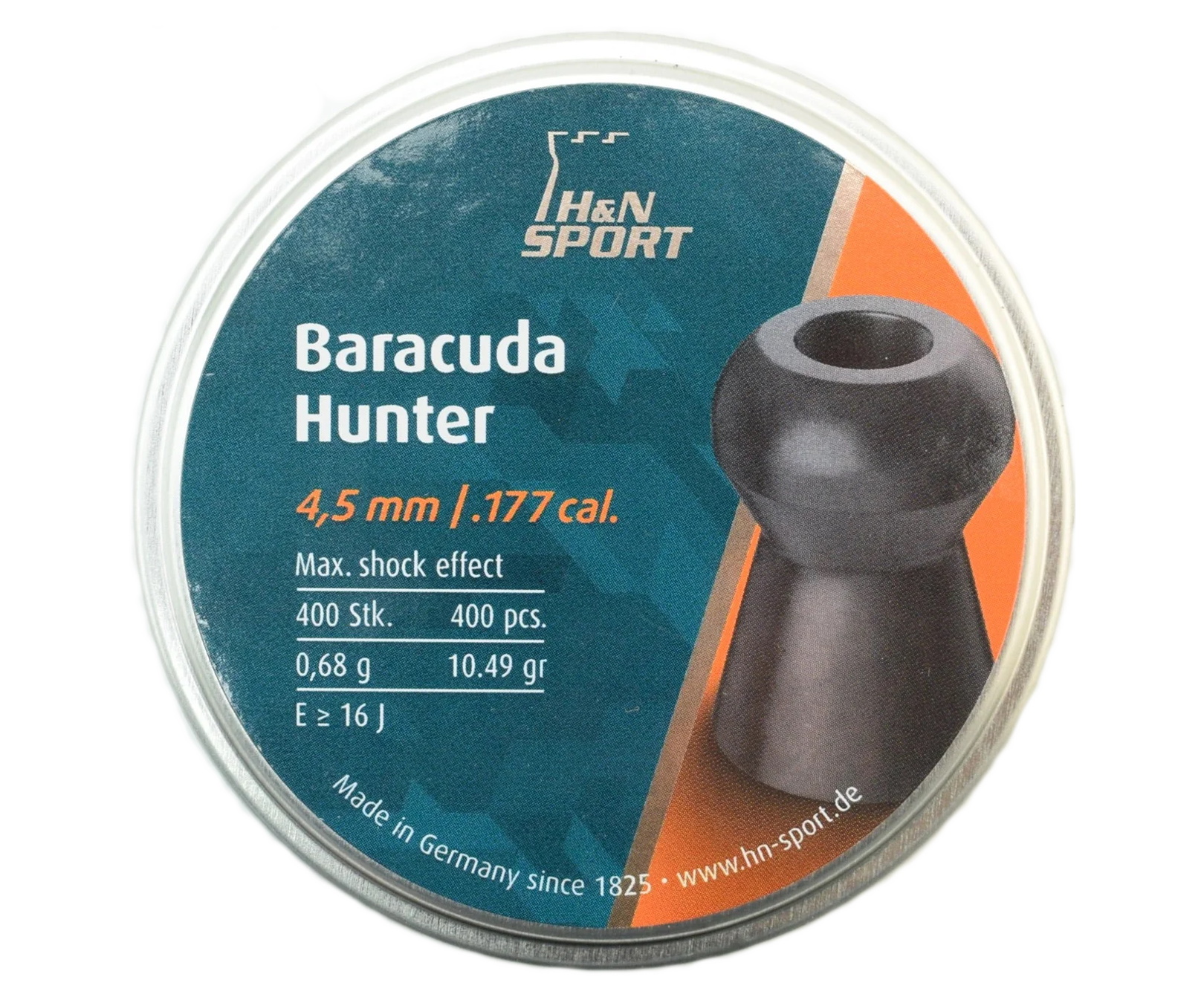Пули пневматические H&N Baracuda Hunter 4,5 мм, 0,68 г (400 штук)