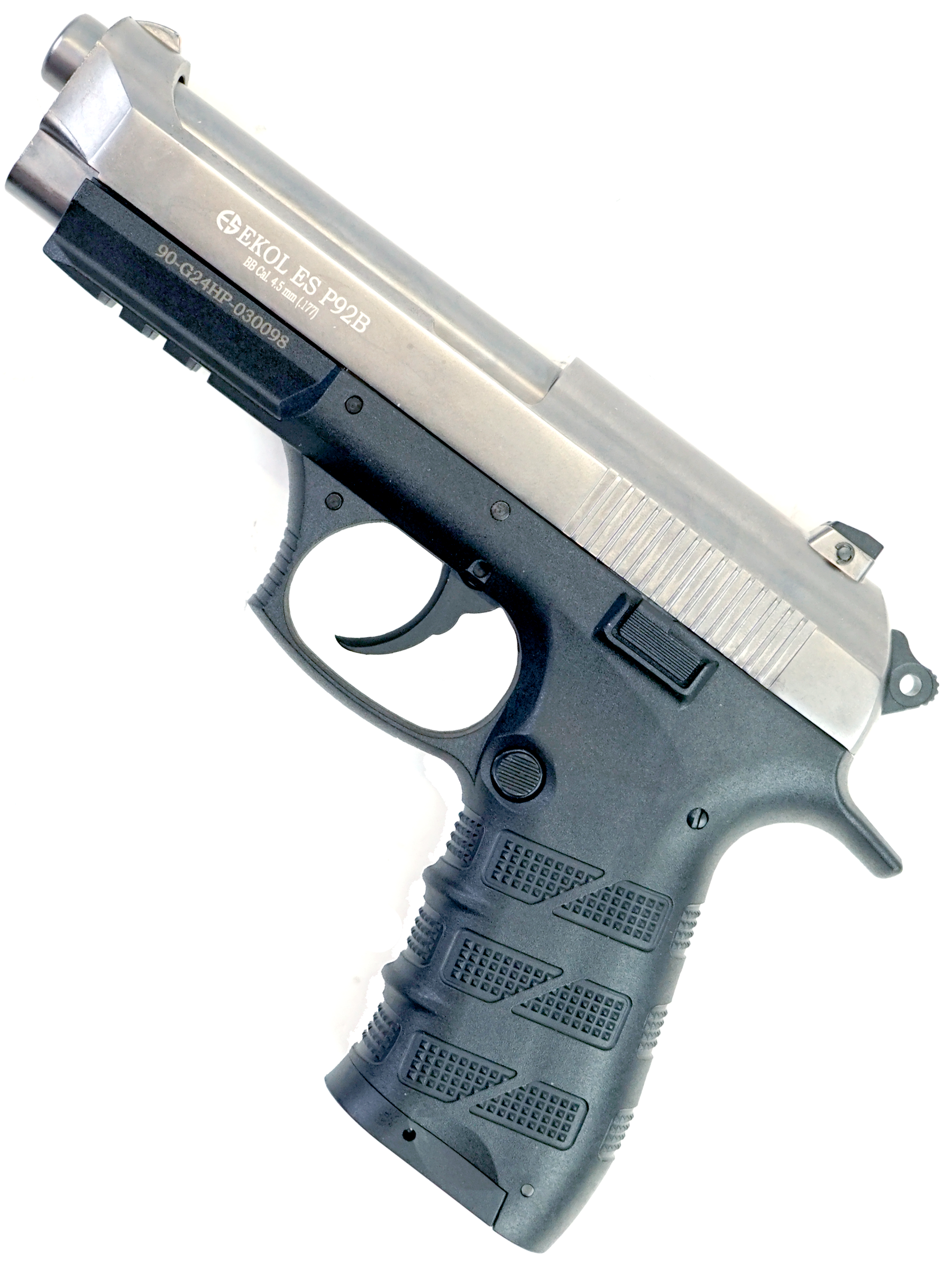Пистолет пневм. EKOL ES P92 B FUME, (никель) (Blowback) кал. 4,5 мм, 3 Дж