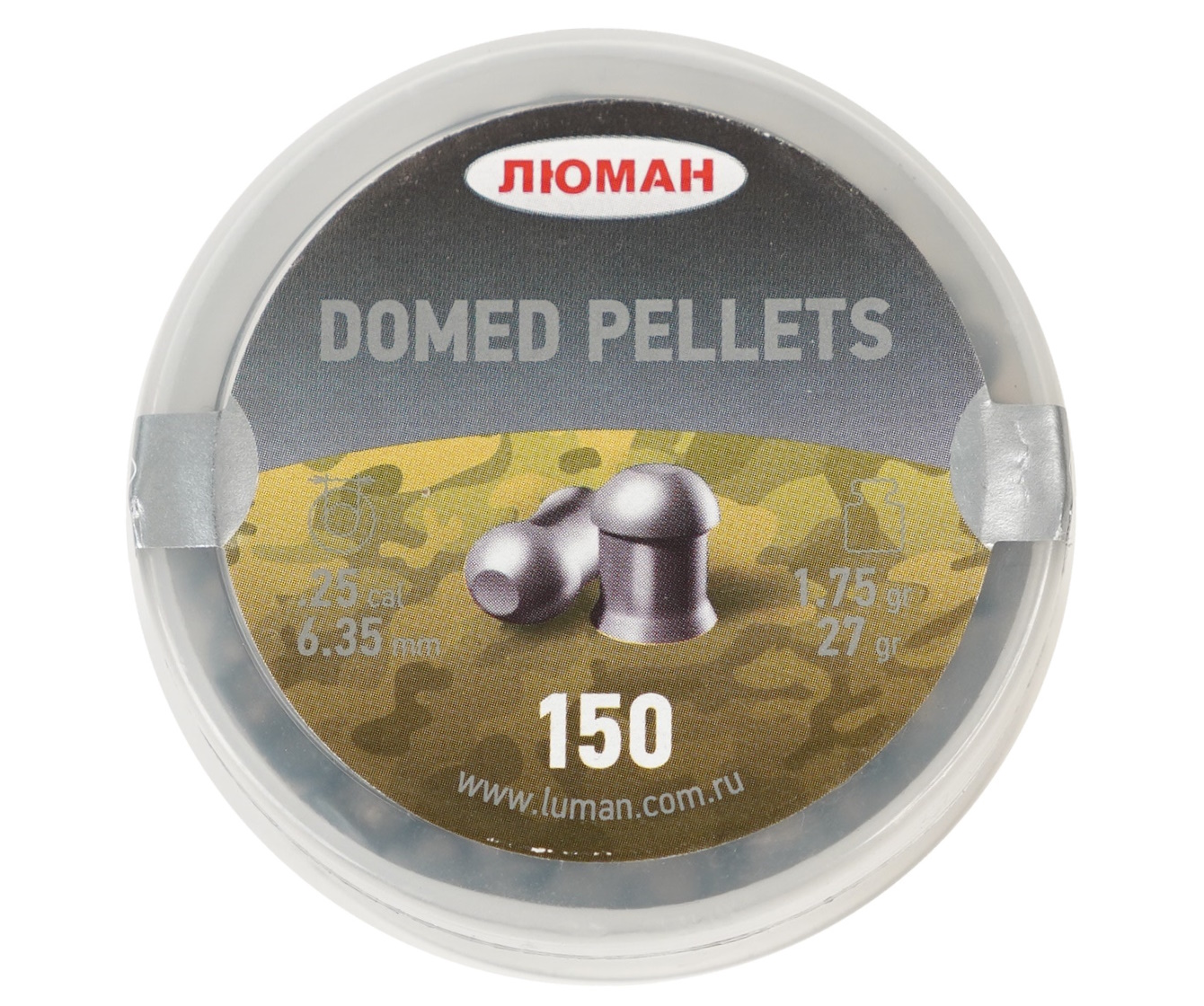Пули пневматические «Люман» Domed Pellets 6,35 мм, 1,75 г (150 штук)