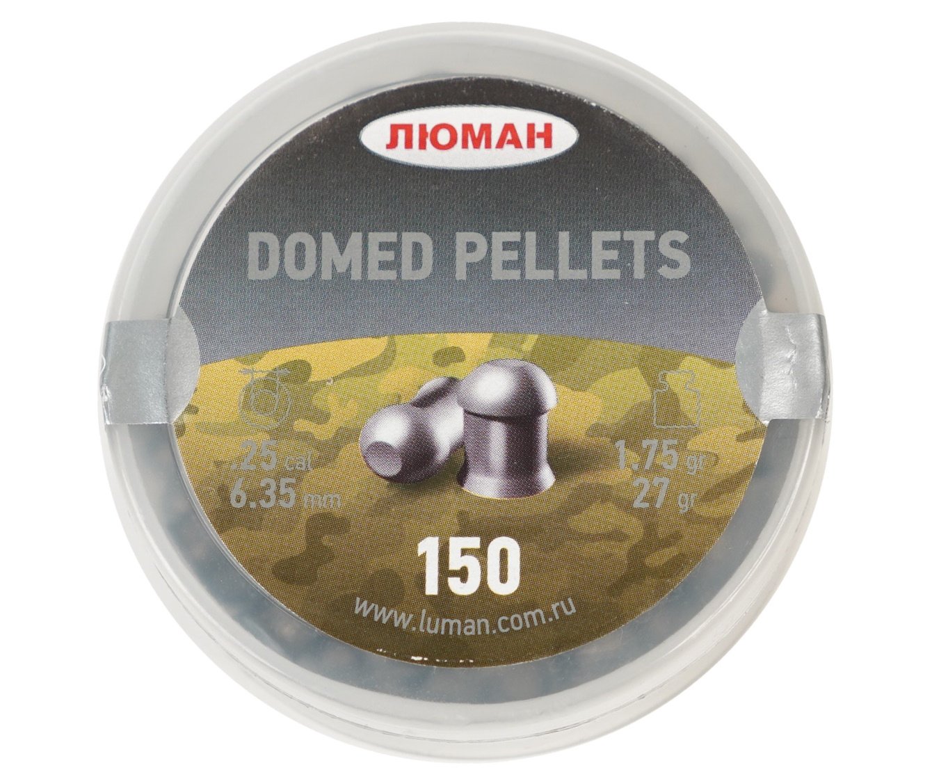 Пули пневматические «Люман» Domed Pellets 6,35 мм, 1,75 г (150 штук)