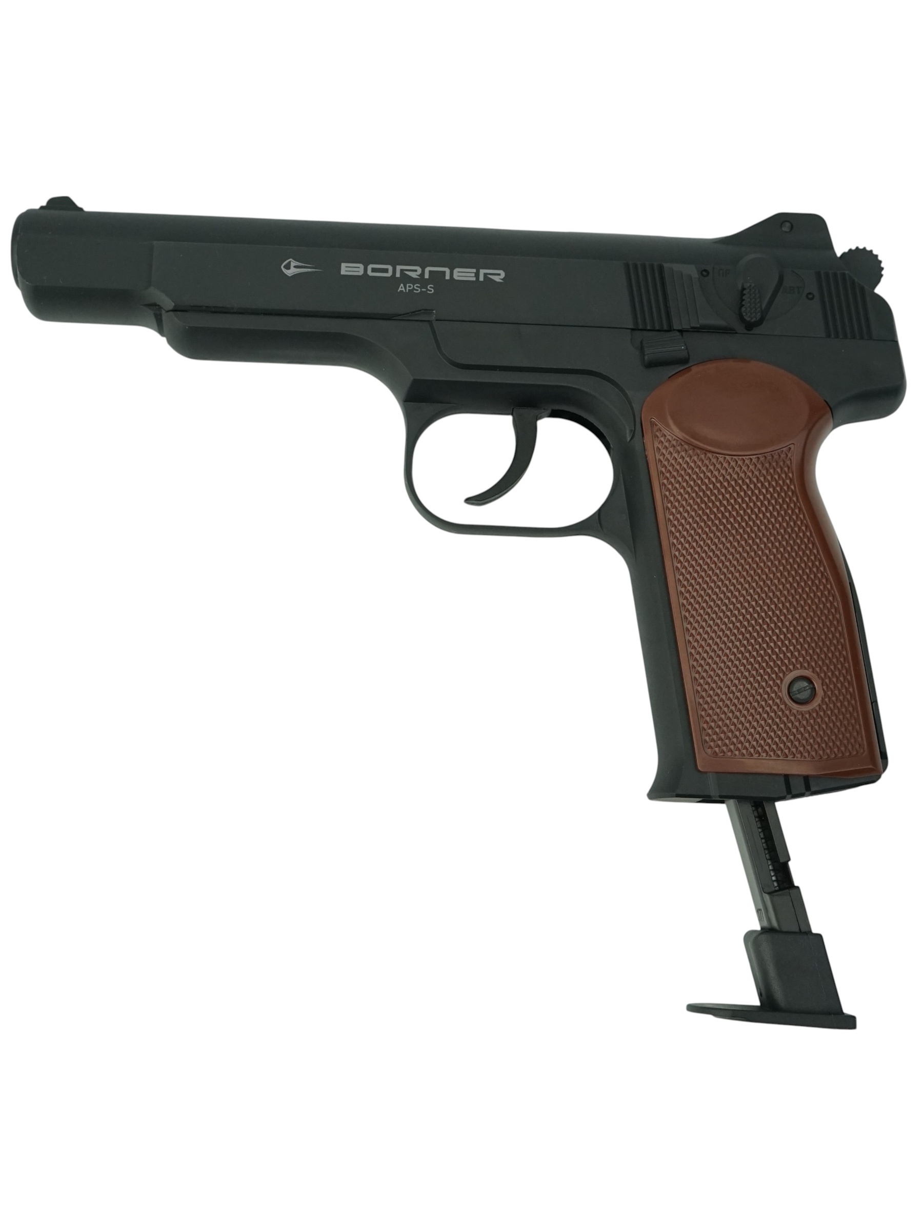 Пистолет пневм. BORNER APS-S Black, кал. 4,5 мм (пластик)/BBs