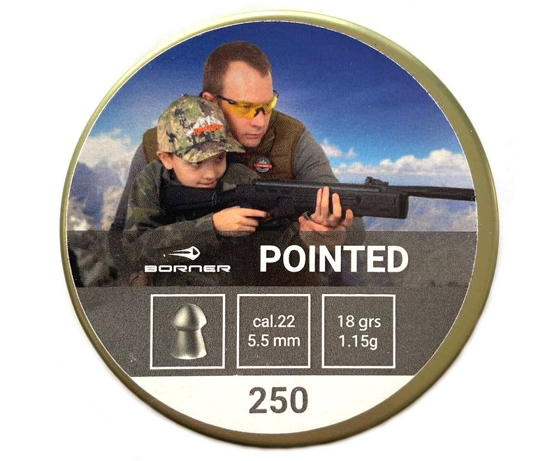 Пули пневматические Borner Pointed 5,5 мм, 1,15 г (250 штук)