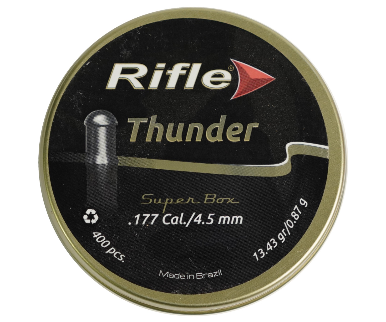 Пули пневматические Rifle Thunder в банке) 4,5 мм 0,87 г 400 шт.