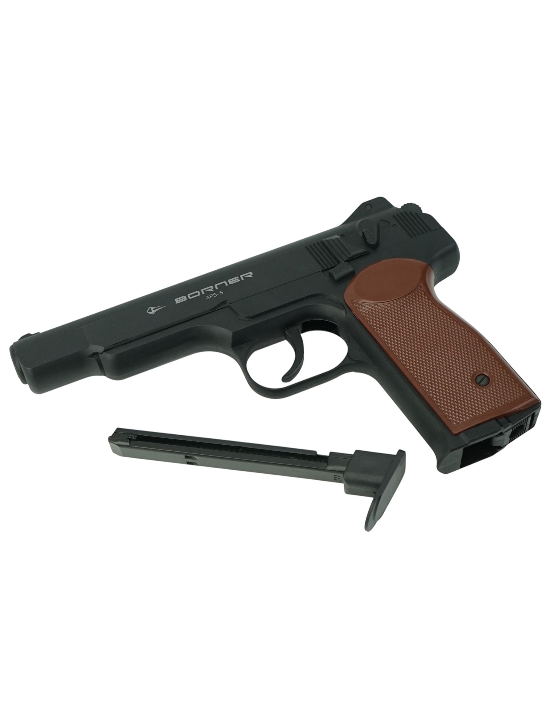 Пистолет пневм. BORNER APS-S Black, кал. 4,5 мм (пластик)/BBs