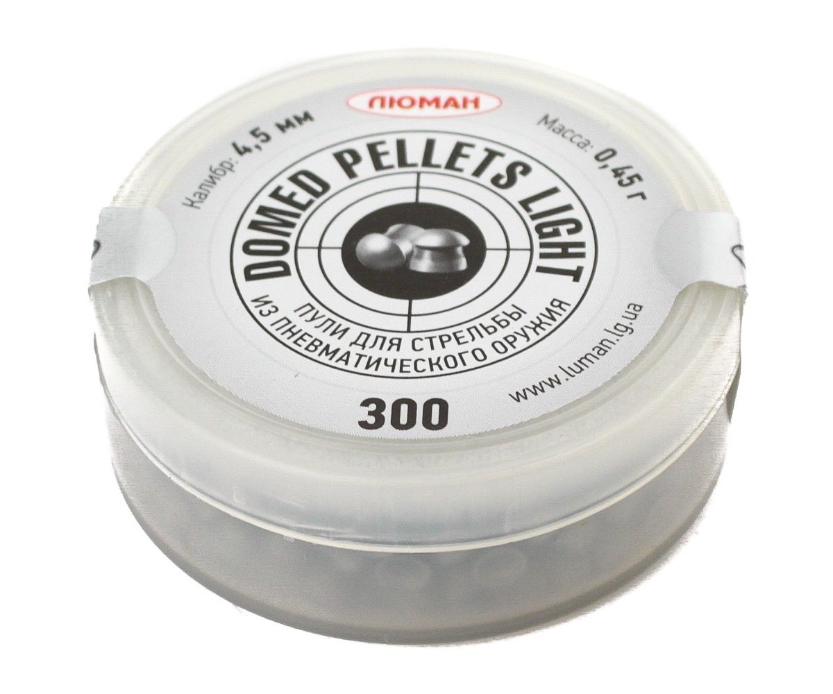 Пули пневматические «Люман» Domed pellets Light 4,5 мм, 0,45 г (300 штук)
