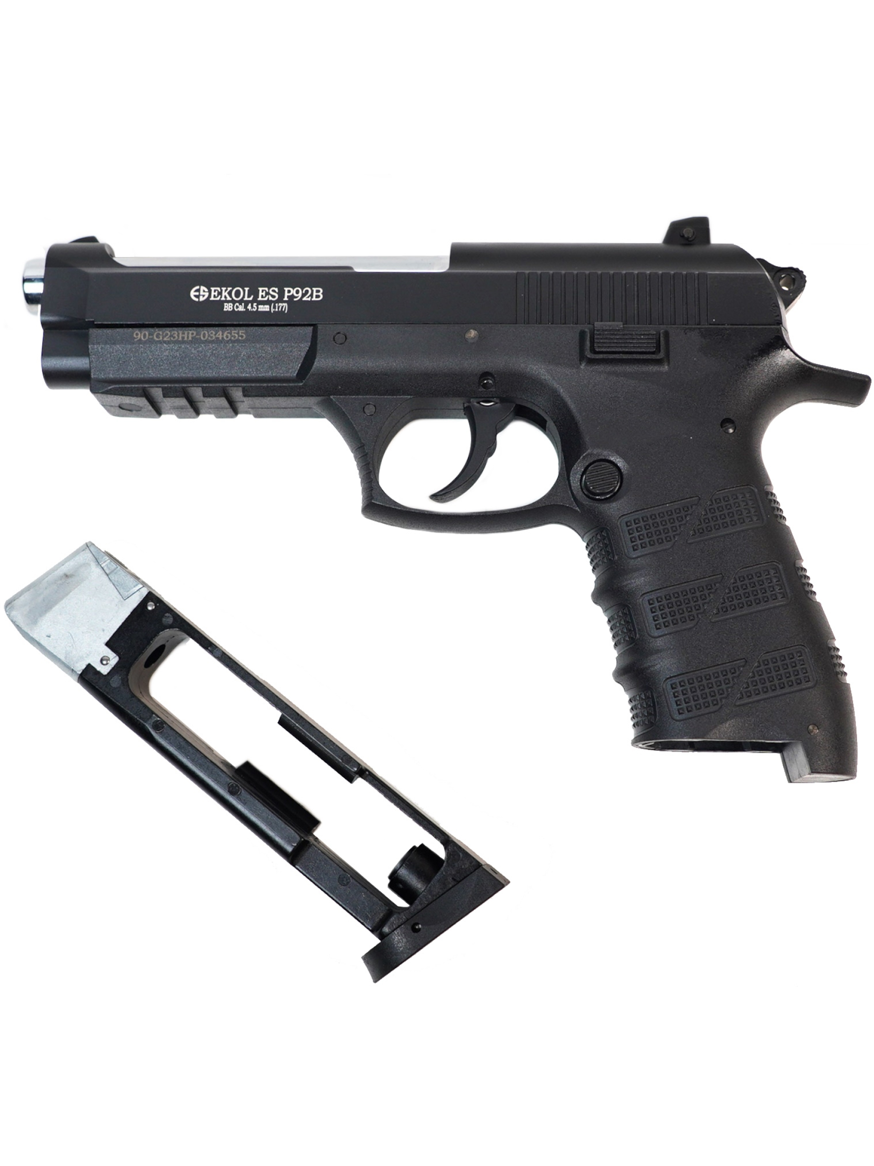 Пистолет пневм. EKOL ES P92 B Black, (металл) (Blowback) кал. 4,5 мм, 3 Дж