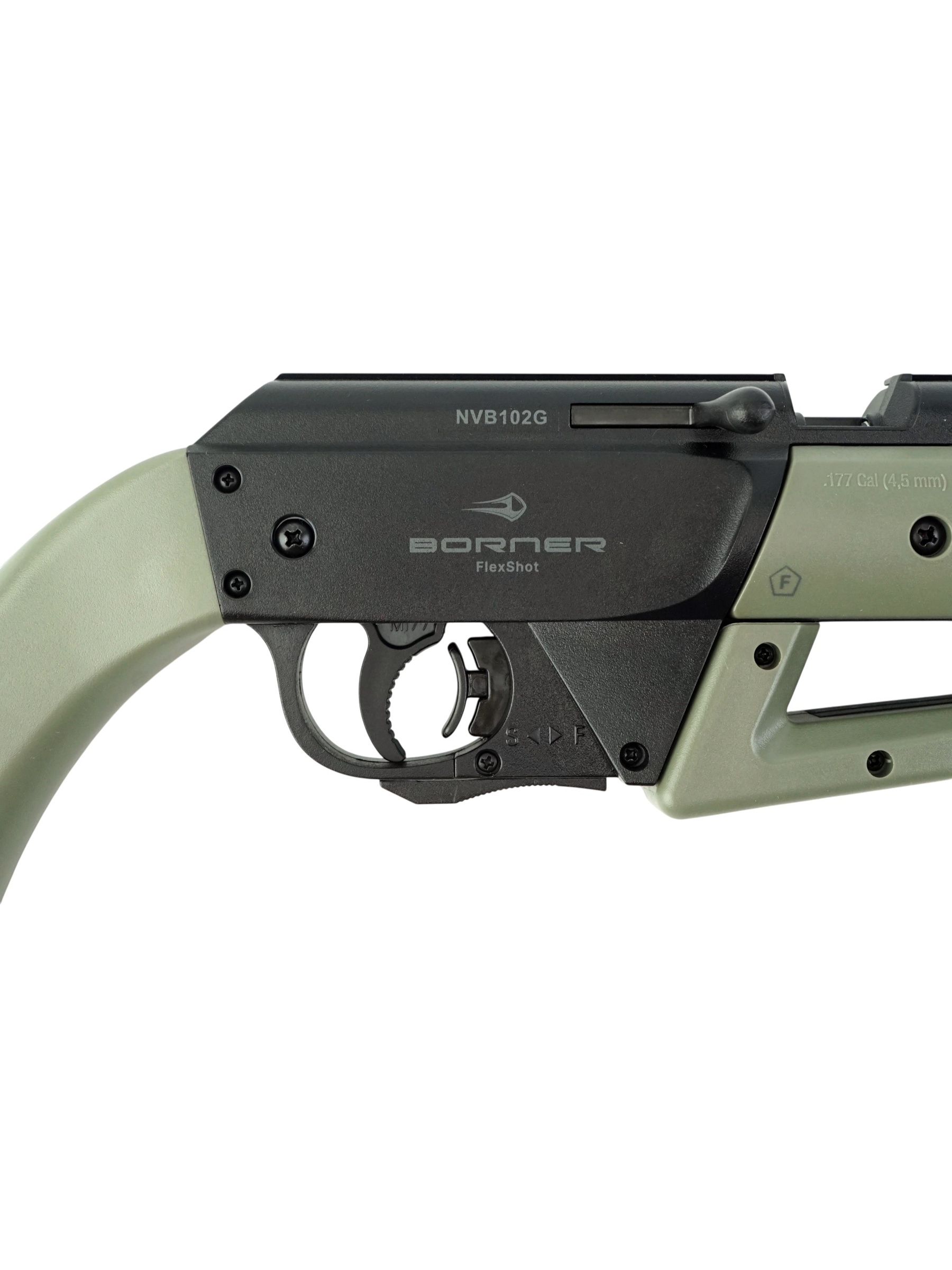 Пневматическая винтовка Borner Flex Shot Multi-Pump, Green (пластик, 3 Дж) 4,5 мм