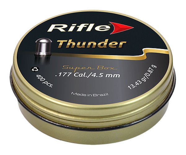 Пули пневматические Rifle Thunder в банке) 4,5 мм 0,87 г 400 шт.