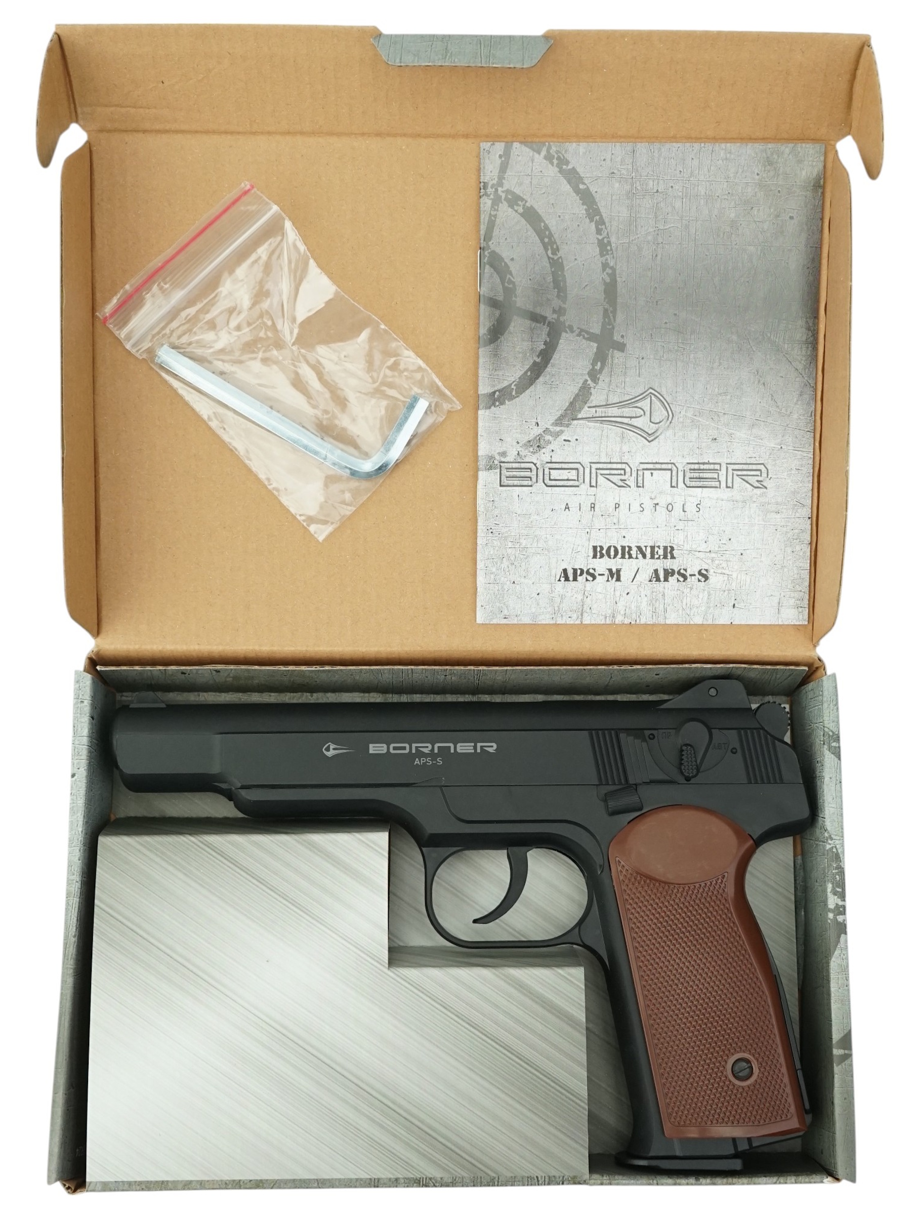 Пистолет пневм. BORNER APS-S Black, кал. 4,5 мм (пластик)/BBs