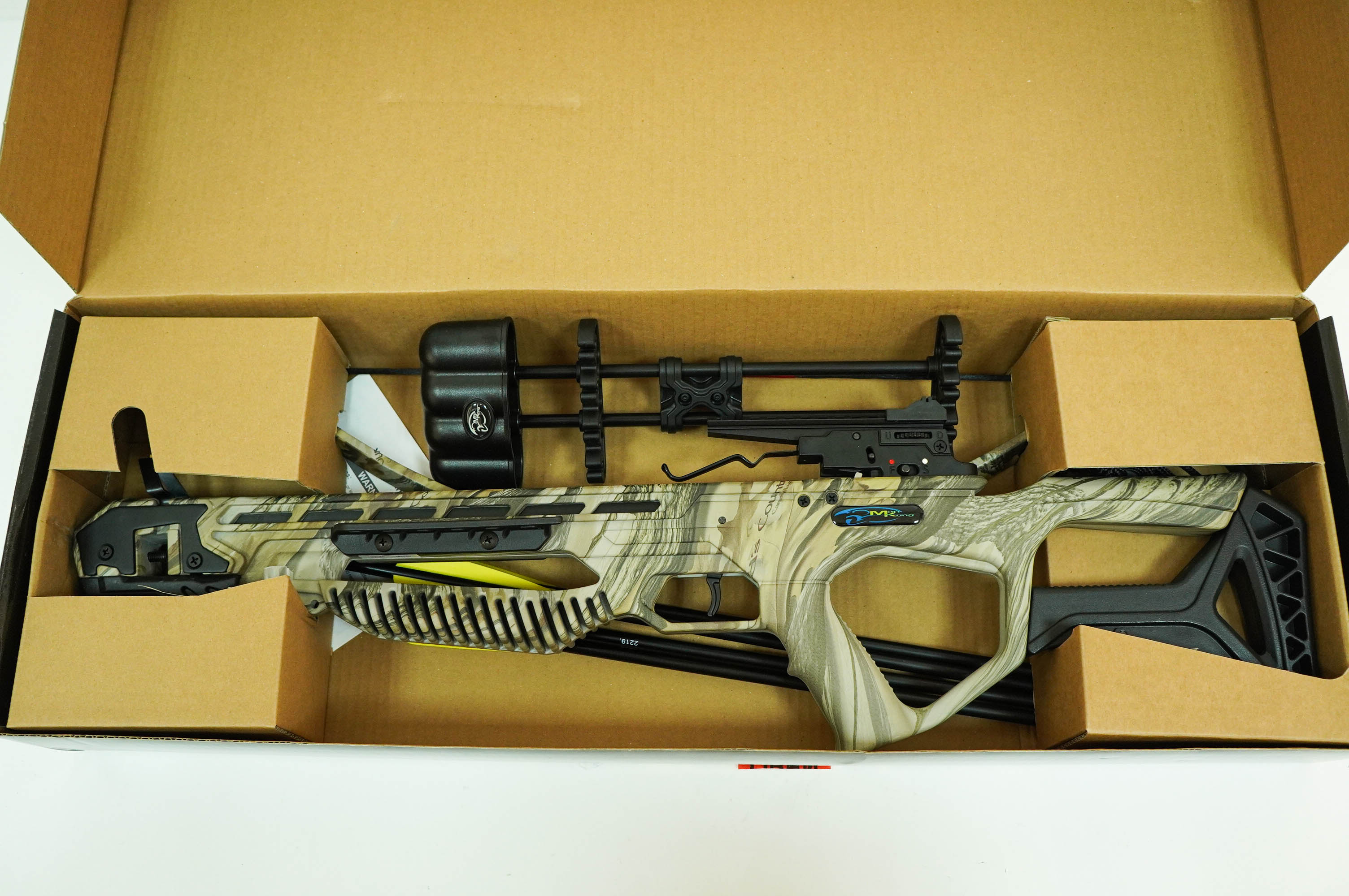 Рекурсивный арбалет Man Kung MK-XB25 Specter BK (камуфляж God Camo, 2 стрелы, воск, стрингер, натяжитель)