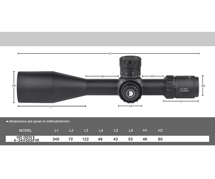 Оптический прицел Discovery HD-Gen2 4-24x50SFIR FFP, Zero Stop, 34 мм, на Weaver