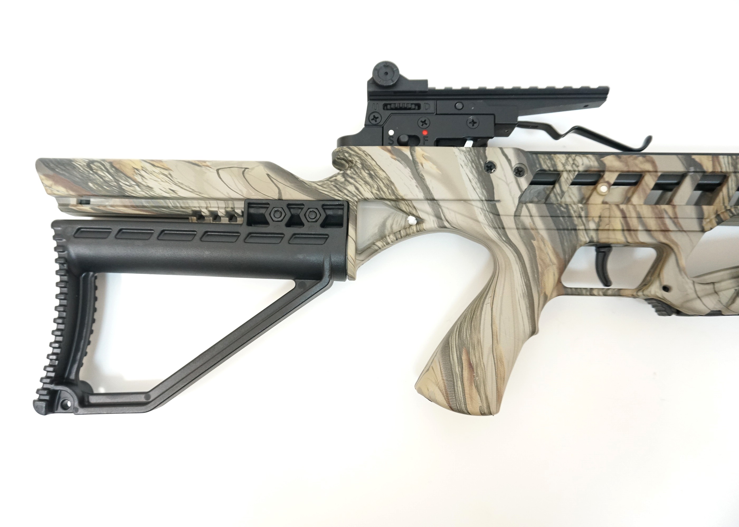 Рекурсивный арбалет Man Kung XB21 (камуфляж God Camo, 2 стрелы, воск, стрингер, натяжитель)