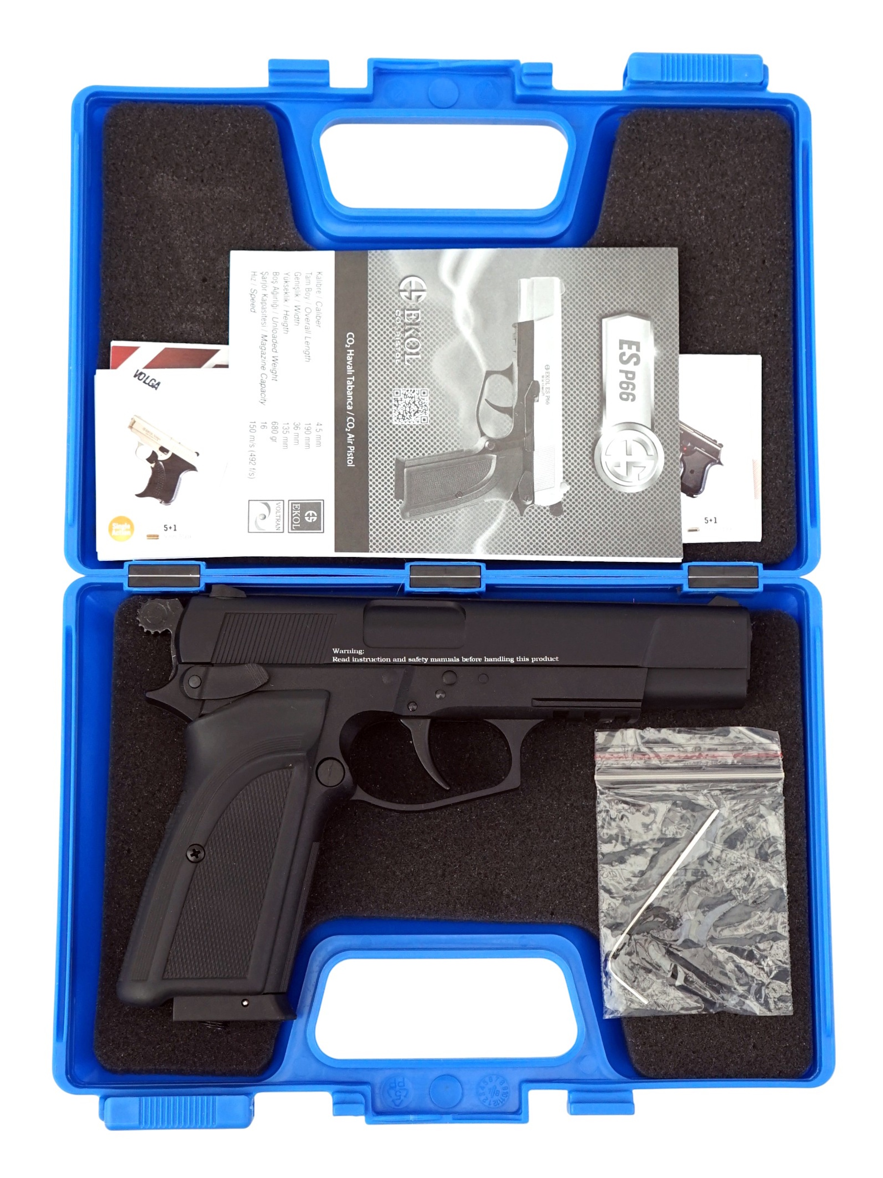 Пистолет пневм. EKOL ES P66 Black, (металл) кал. 4,5 мм, 3 Дж