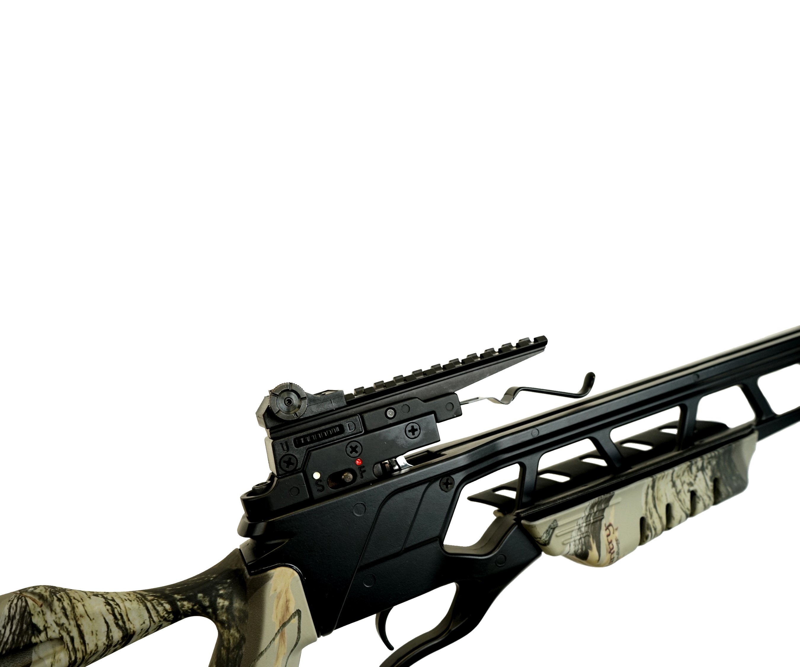 Рекурсивный арбалет Man Kung XB23 (камуфляж God Camo, 2 стрелы, воск, стрингер, натяжитель)