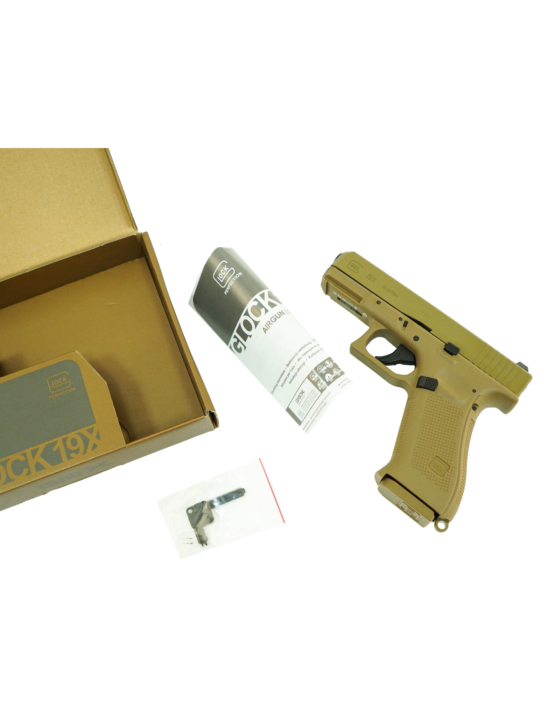 Пневматический пистолет Umarex Glock 19X Tan (Blowback) кал.4,5мм (метал, цвет песок, BB)