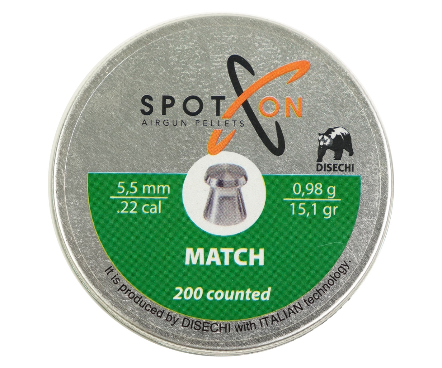 Пули пневматические Spoton Match 5,5 мм, 0,98 г (200 штук)