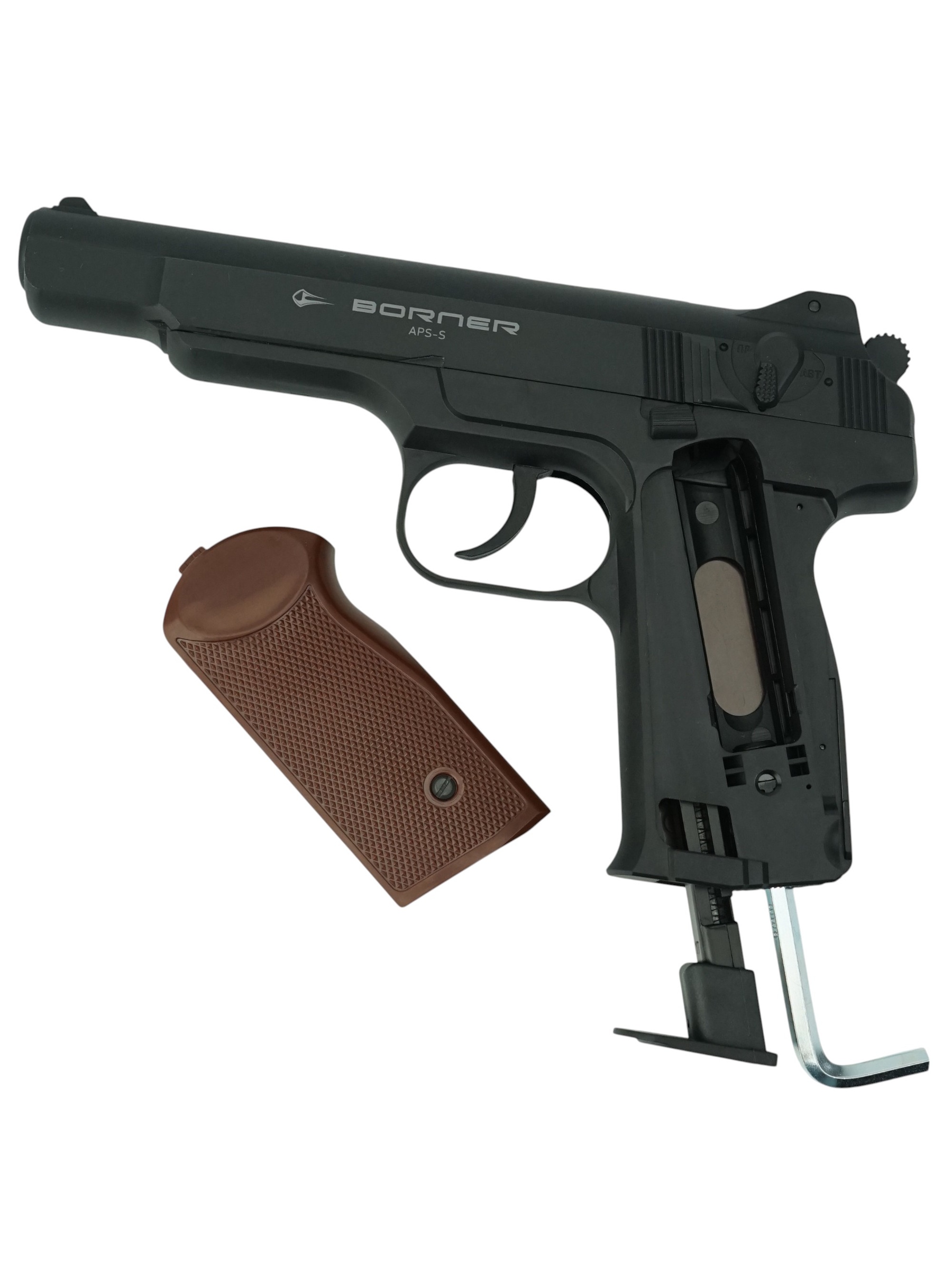 Пистолет пневм. BORNER APS-S Black, кал. 4,5 мм (пластик)/BBs