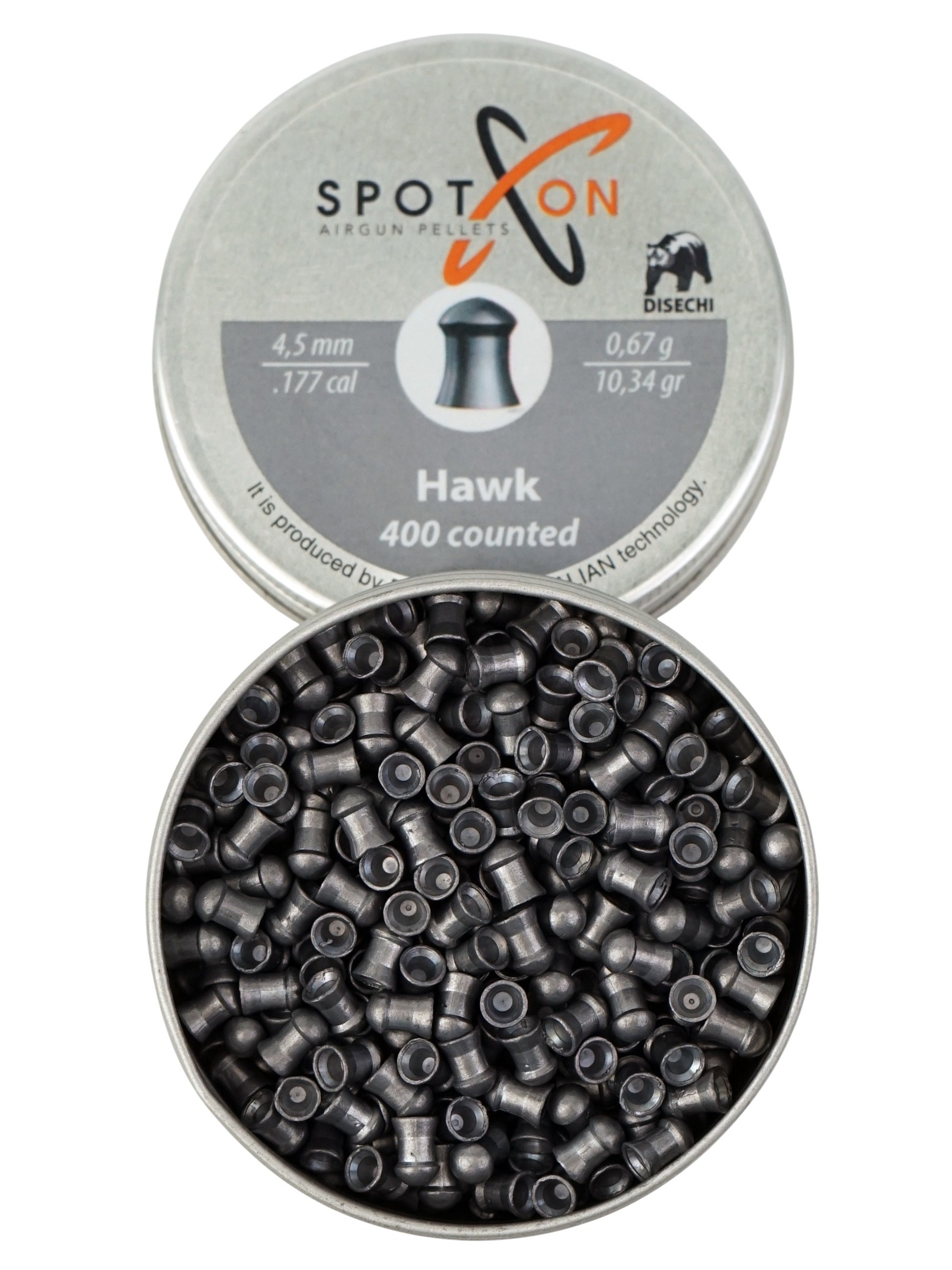 Пули пневматические SPOTON Hawk 4,5 мм, 0,67 г (400 штук)