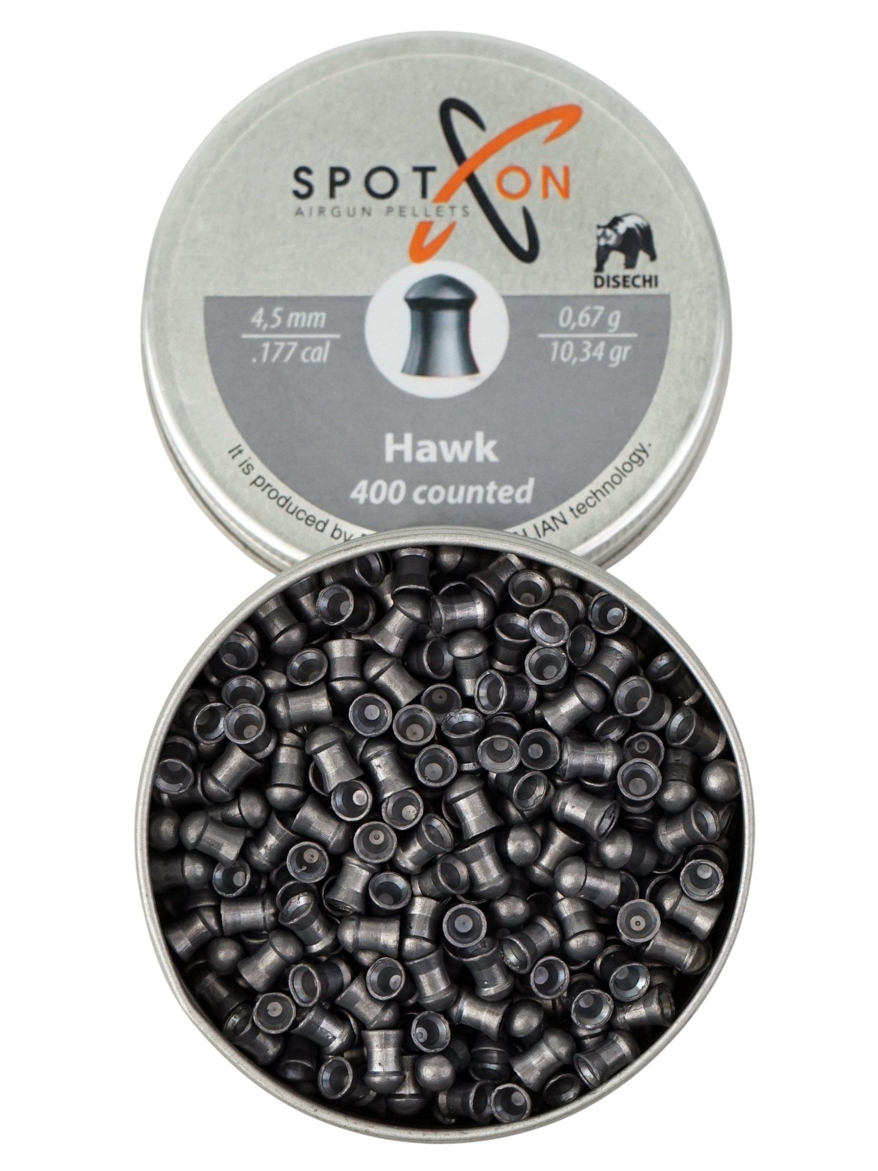 Пули пневматические SPOTON Hawk 4,5 мм, 0,67 г (400 штук)