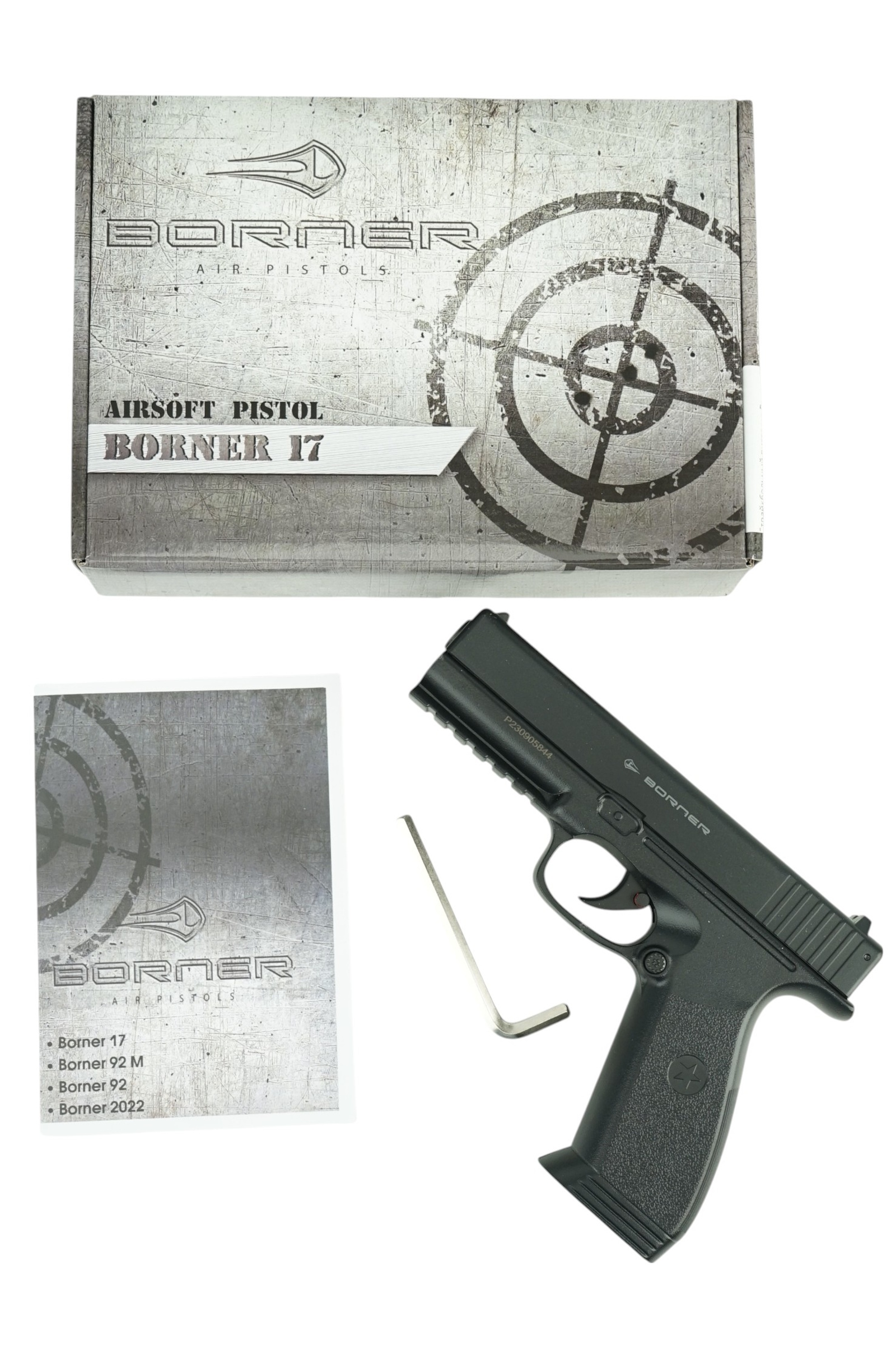 Страйкбольный пистолет Borner 17 (Glock) CO₂, пластик, 6 мм