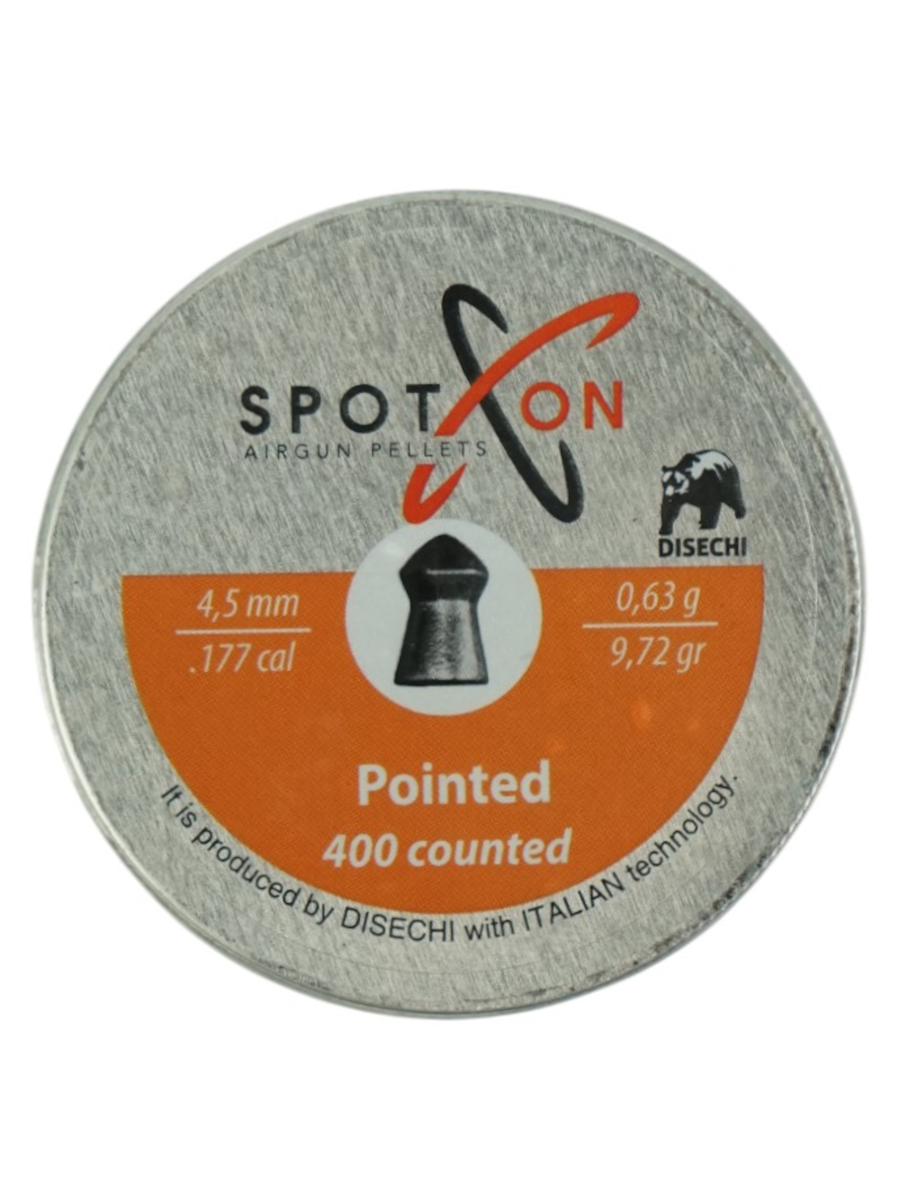 Пули пневматические SPOTON Pointed 4,5 мм, 0,63 г (400 штук)