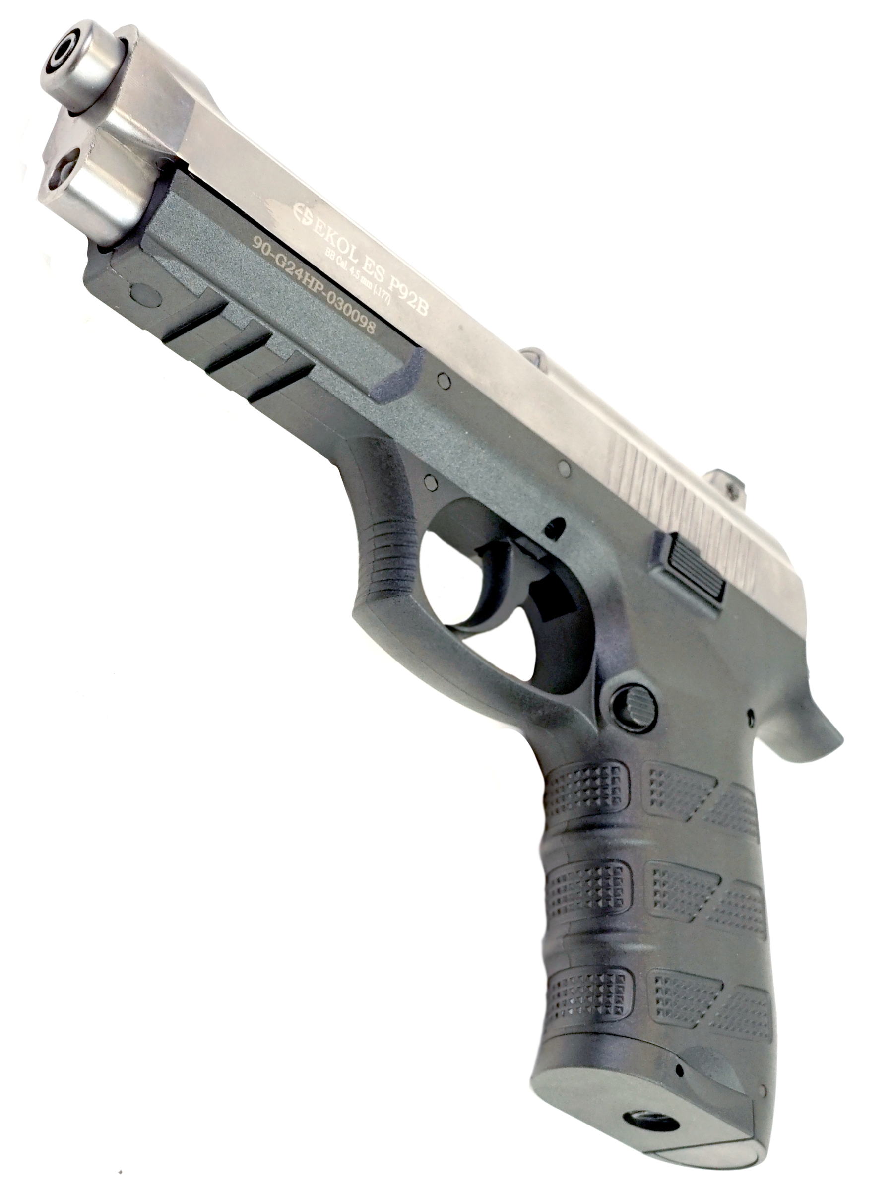 Пистолет пневм. EKOL ES P92 B FUME, (никель) (Blowback) кал. 4,5 мм, 3 Дж